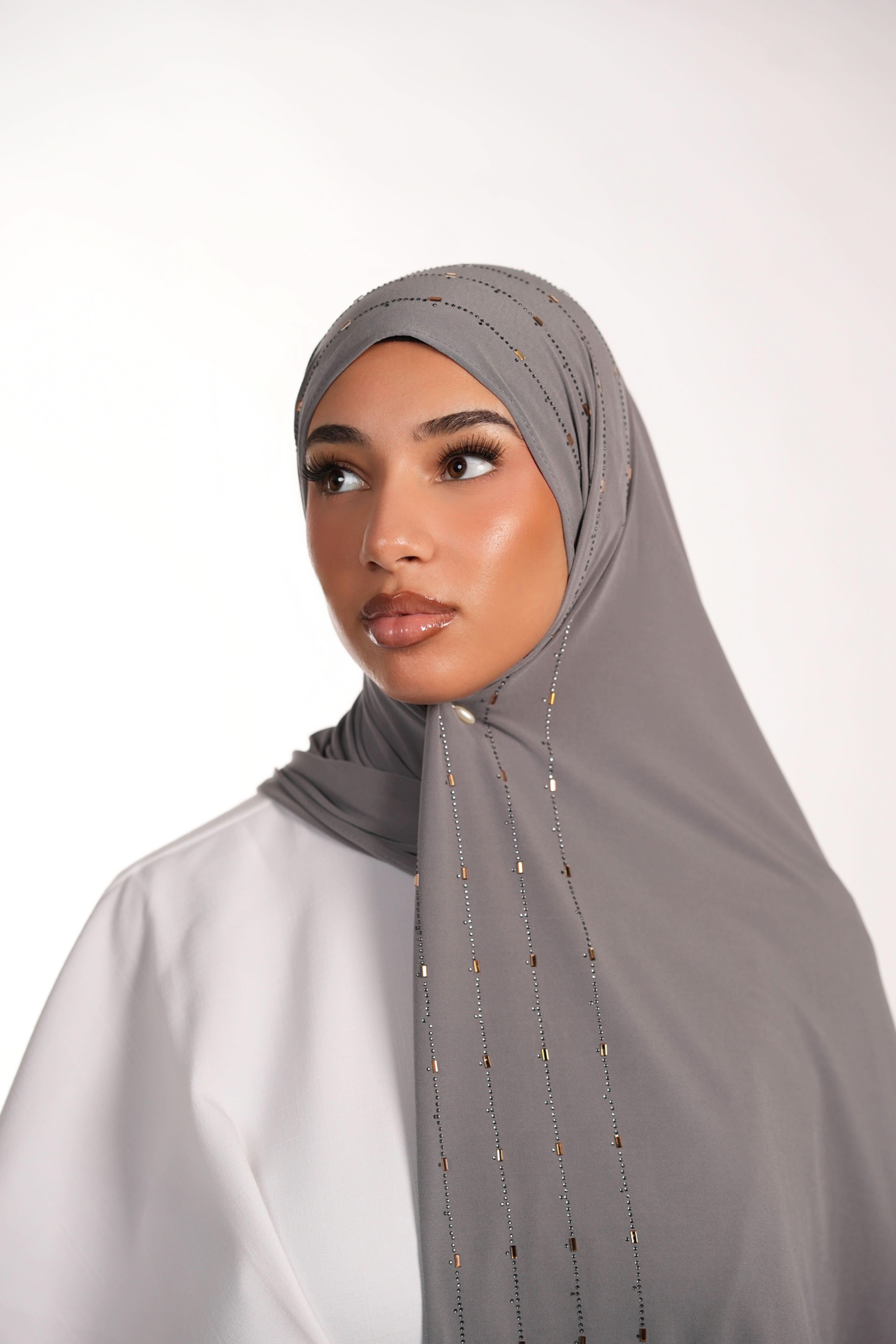 Premium Jersey Strass - grey - Losyana.Shop