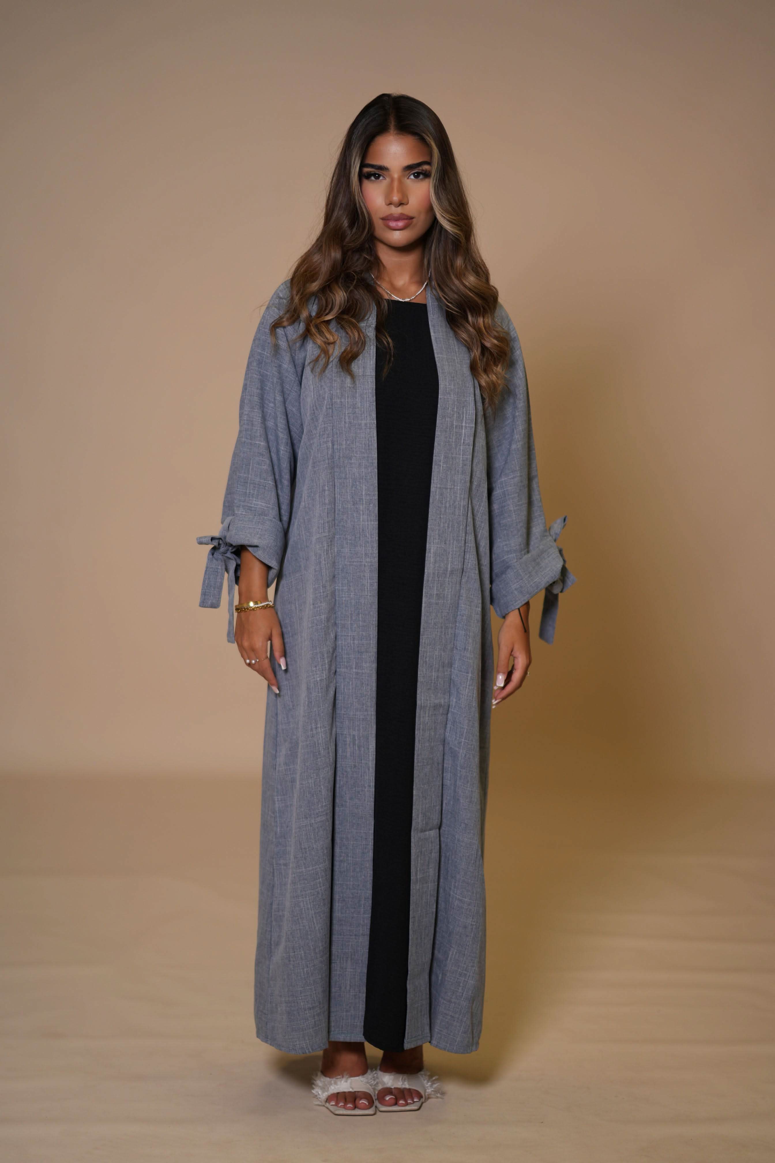 Dubai Linen Set - blue grey - Losyana.Shop
