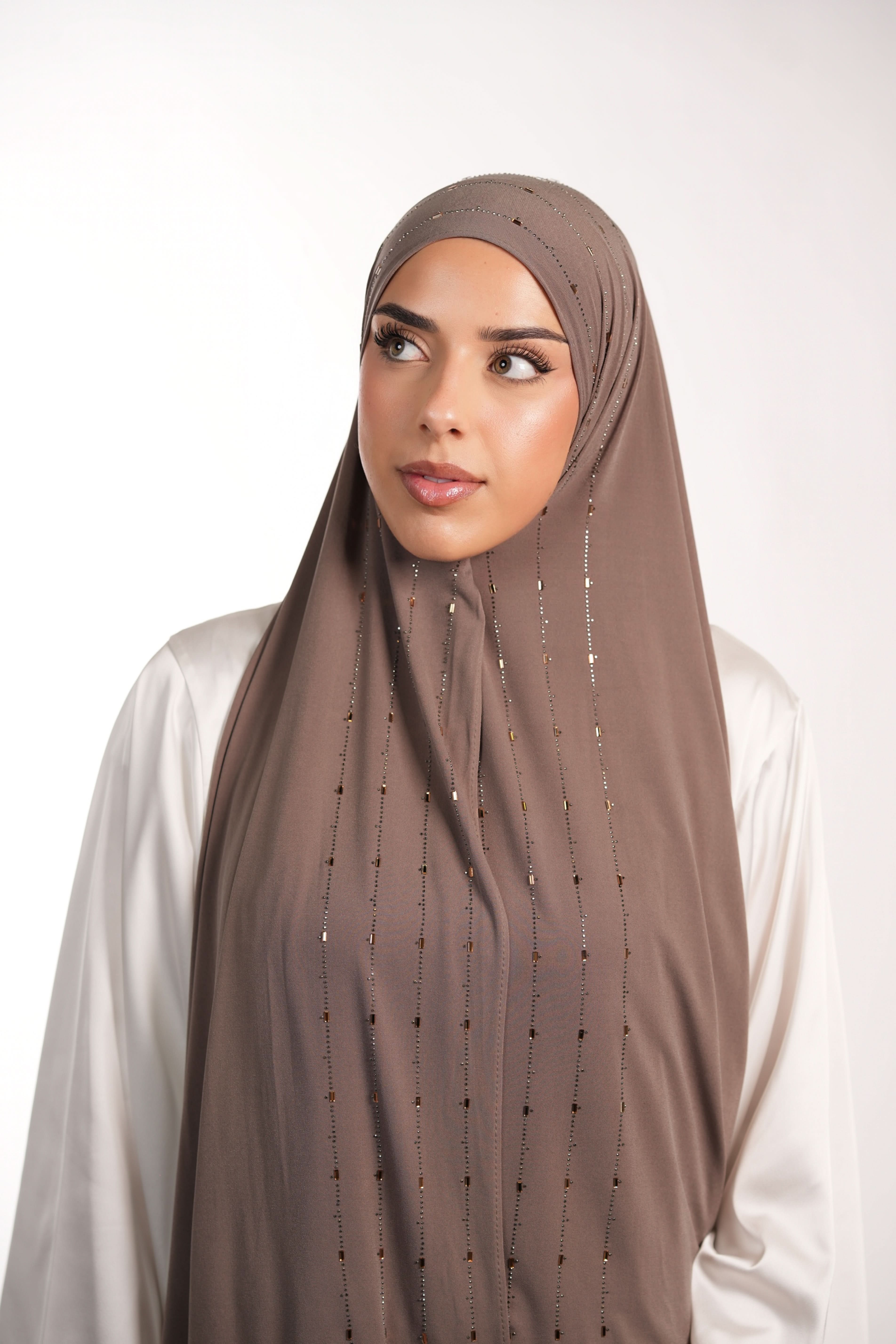 Premium Jersey Strass - mocca - Losyana.Shop