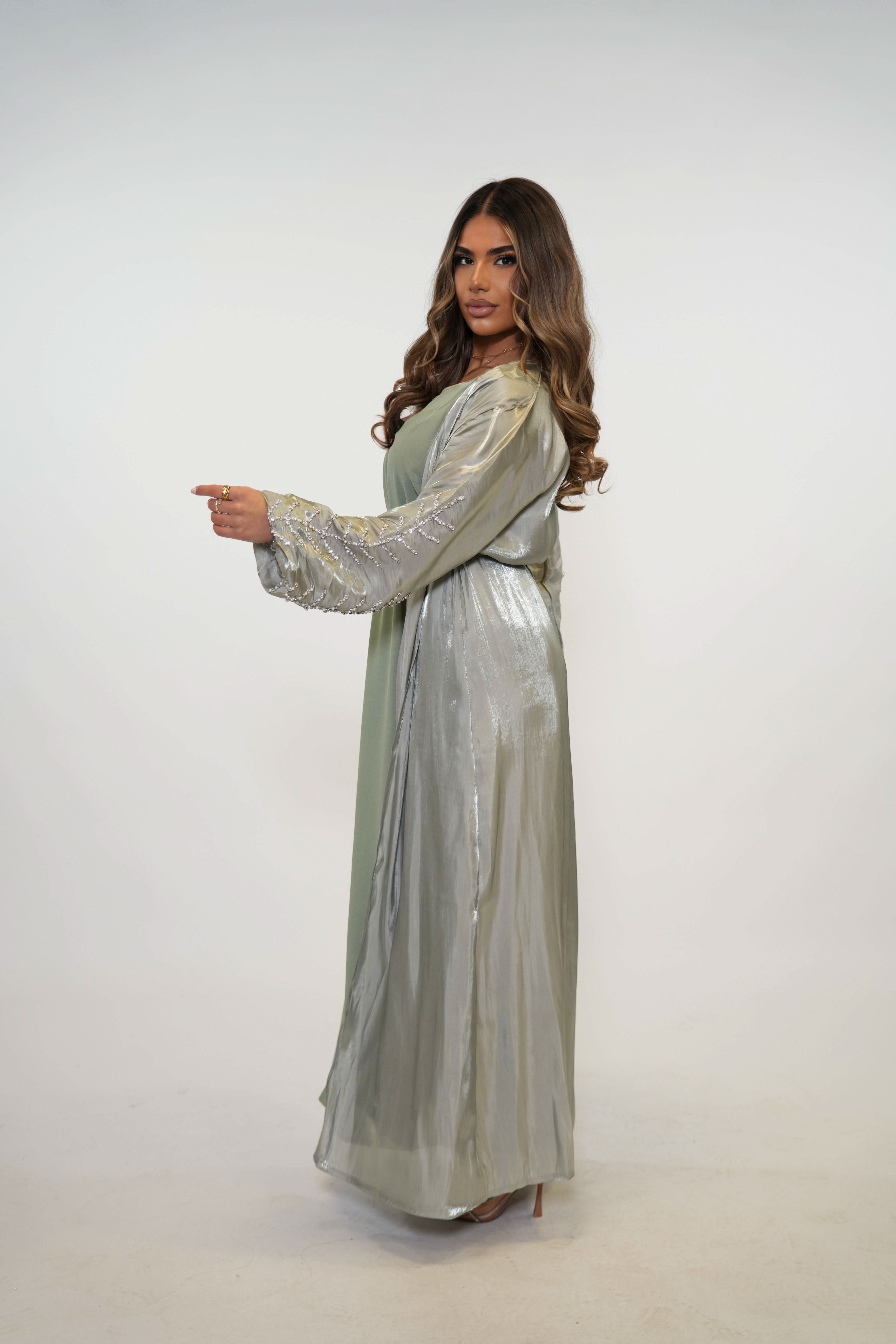 Pearl Abaya - Pistachio - Losyana.Shop