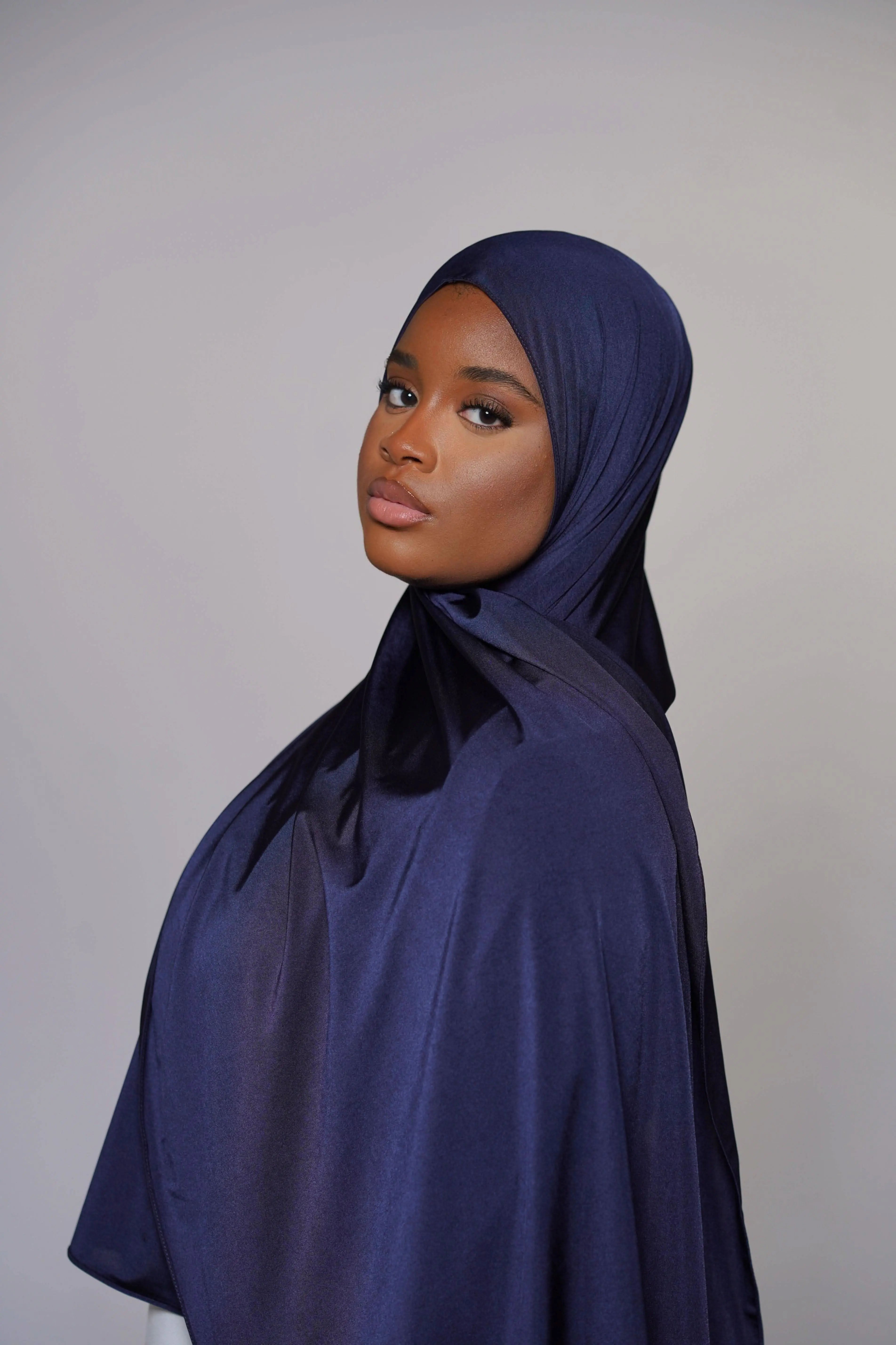 Satin premium jersey - marina blue - Losyana.Shop