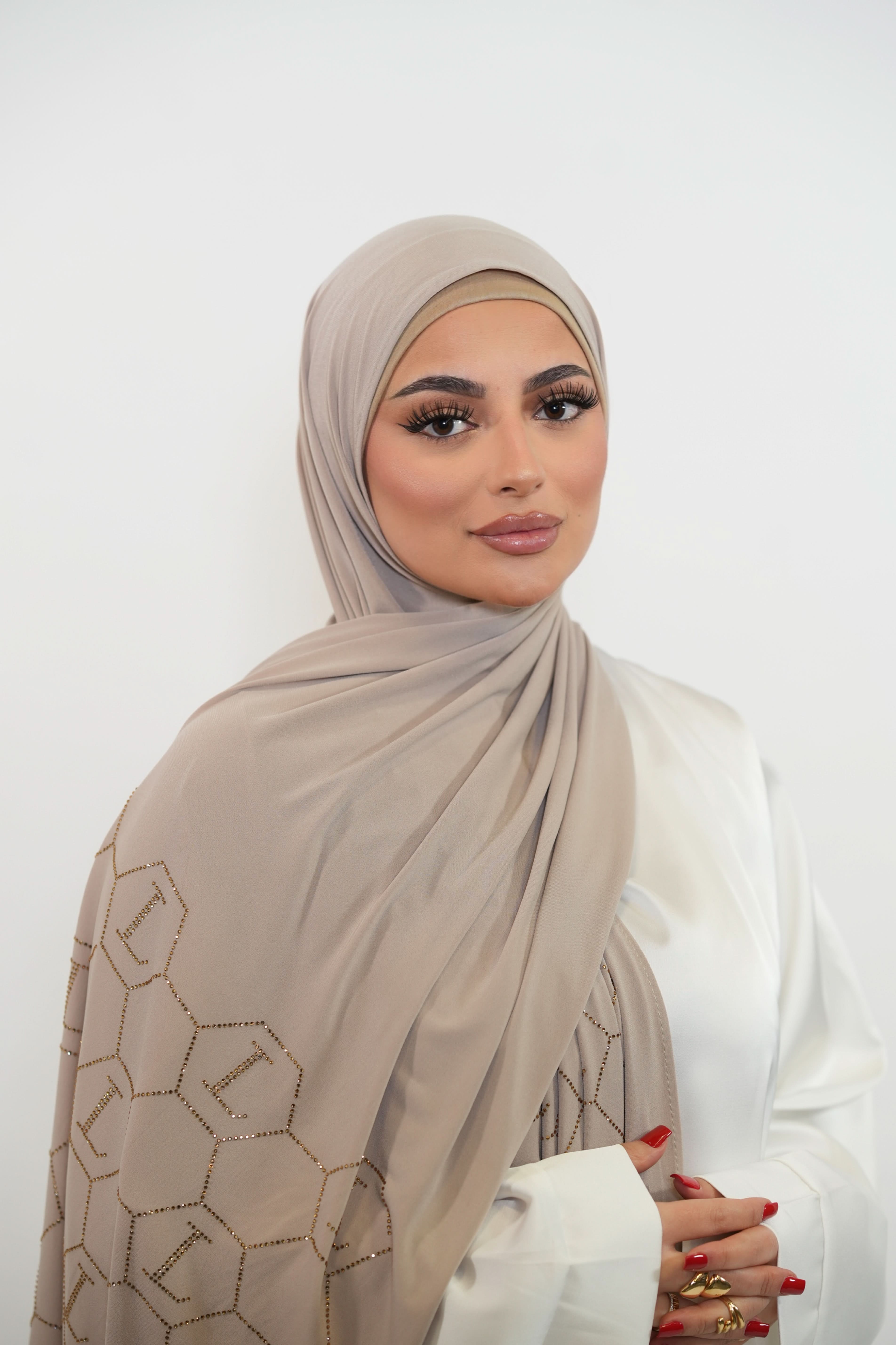 Premium Jersey Strass “L” - light beige - Losyana.Shop