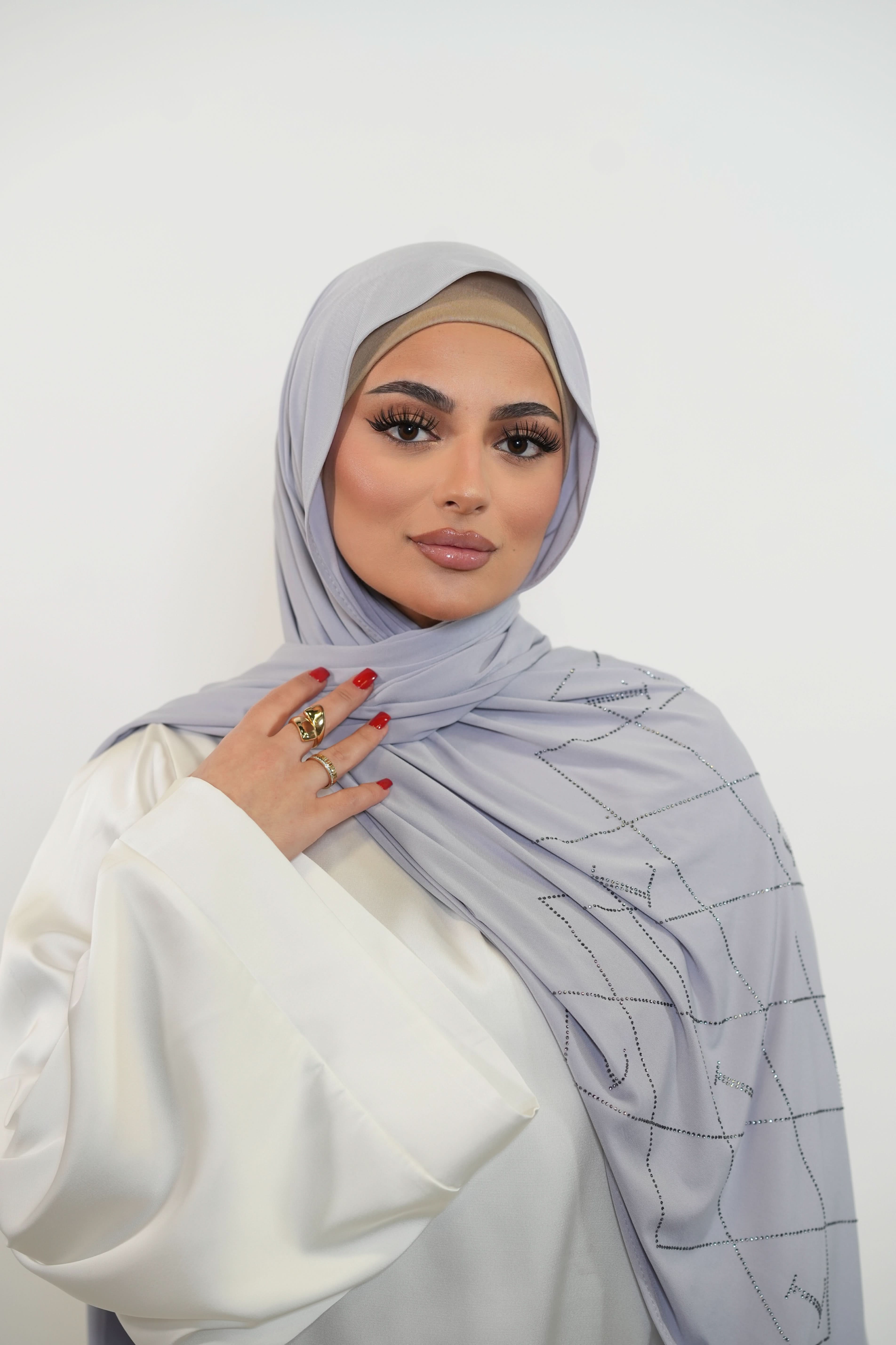 Premium Jersey Strass “L” - light grey - Losyana.Shop