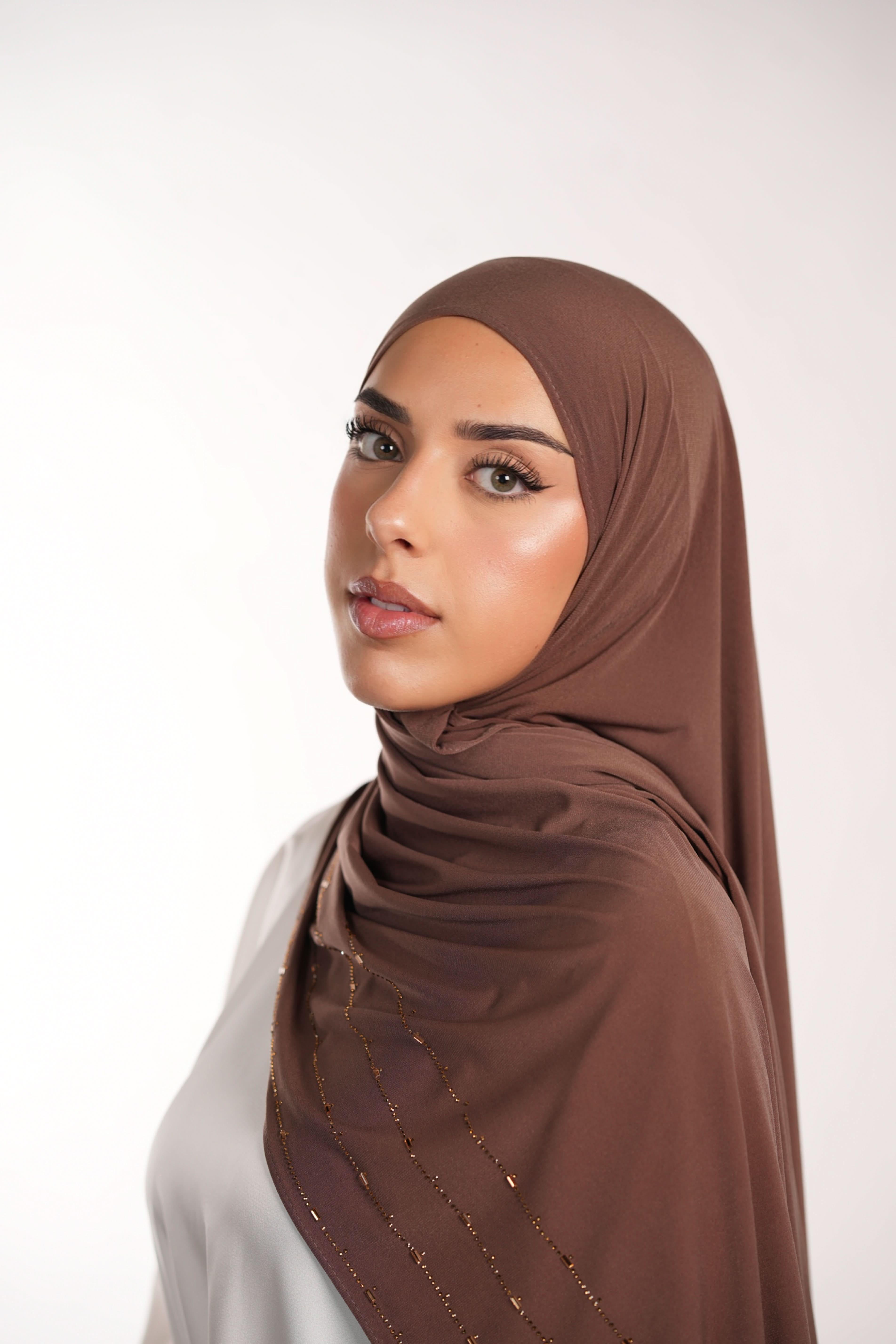 Premium Jersey Strass - mocca brown - Losyana.Shop