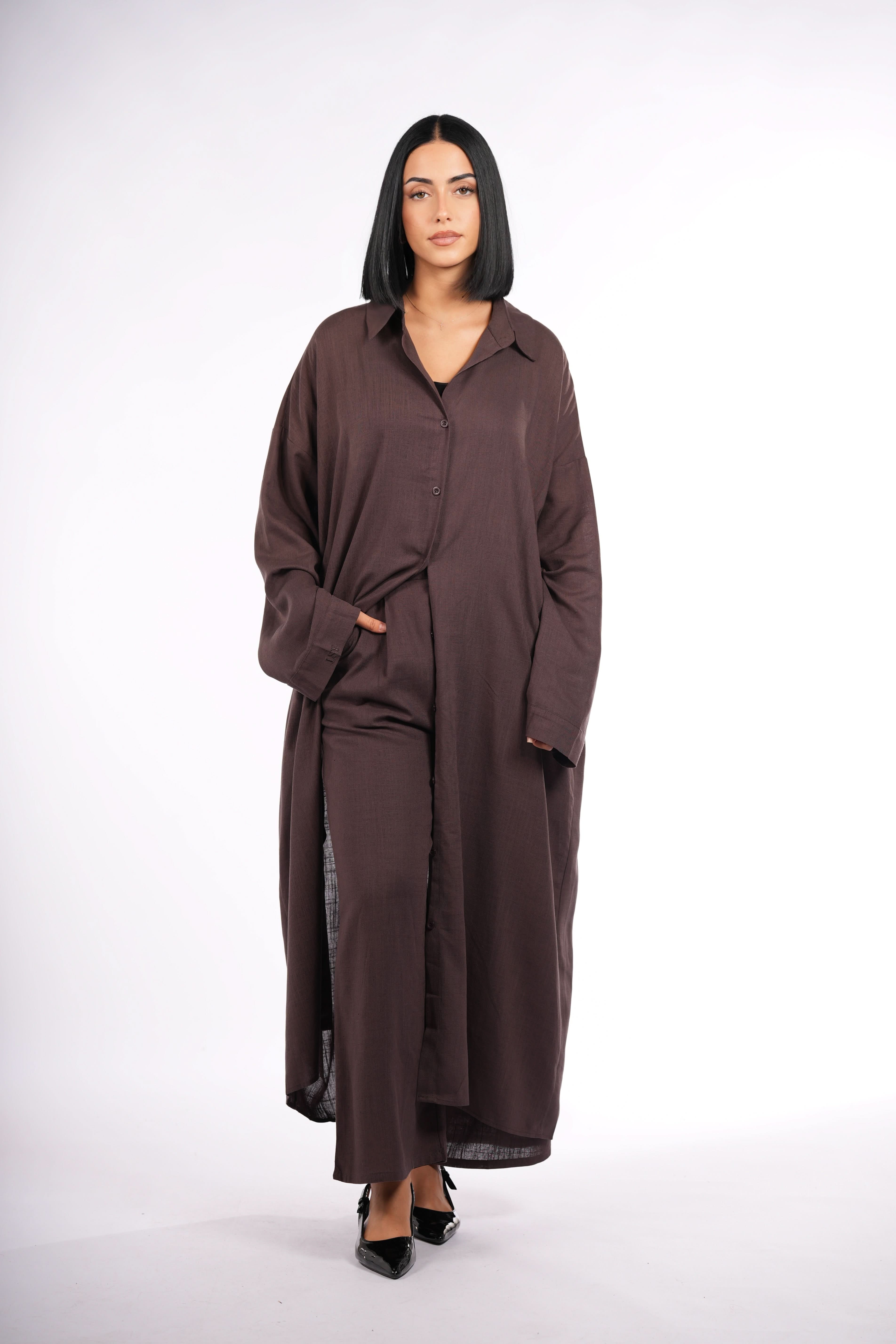 PALMA LINEN SET - ESPRESSO - Losyana.Shop