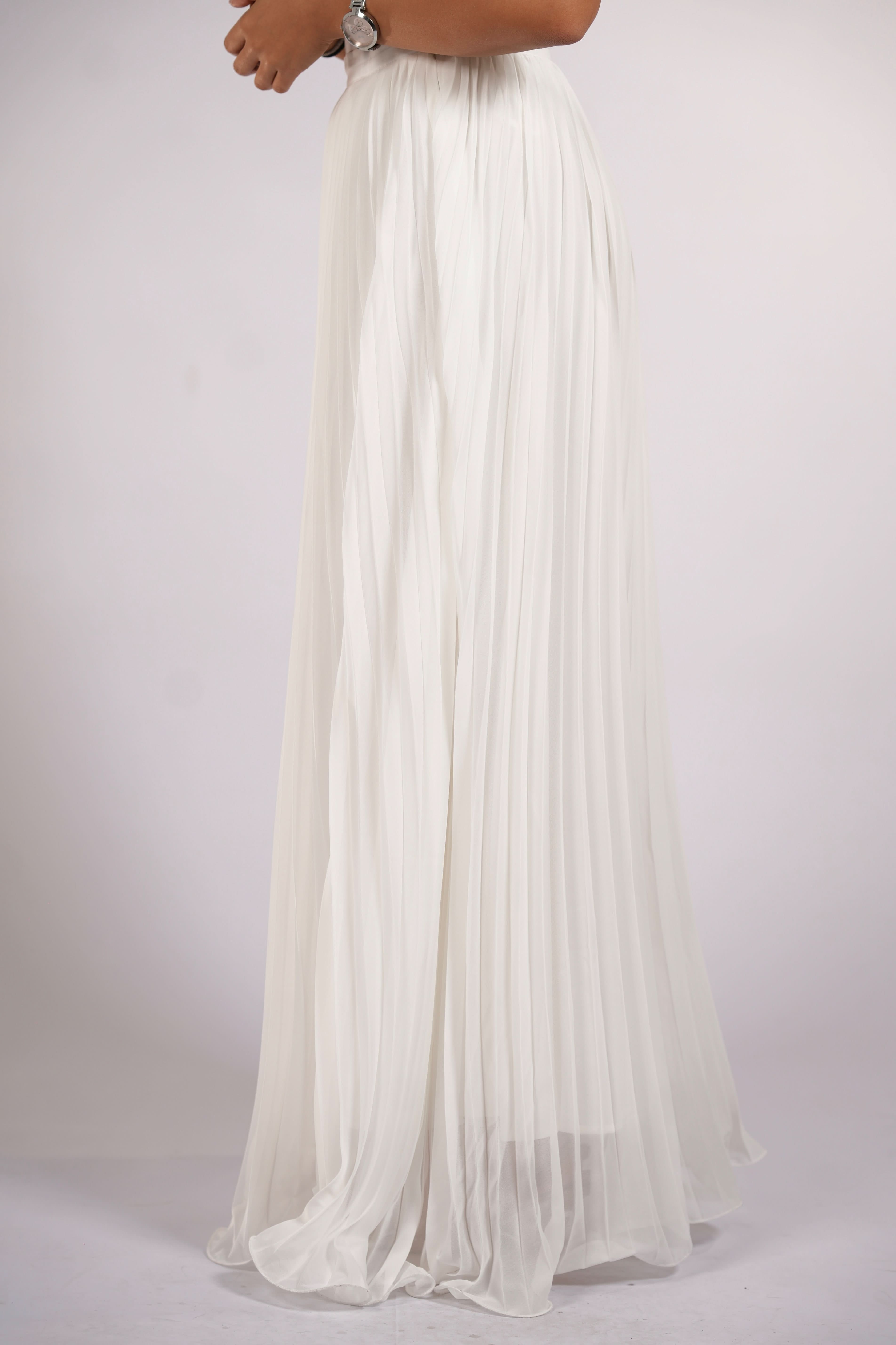 plisse skirt - white - Losyana.Shop