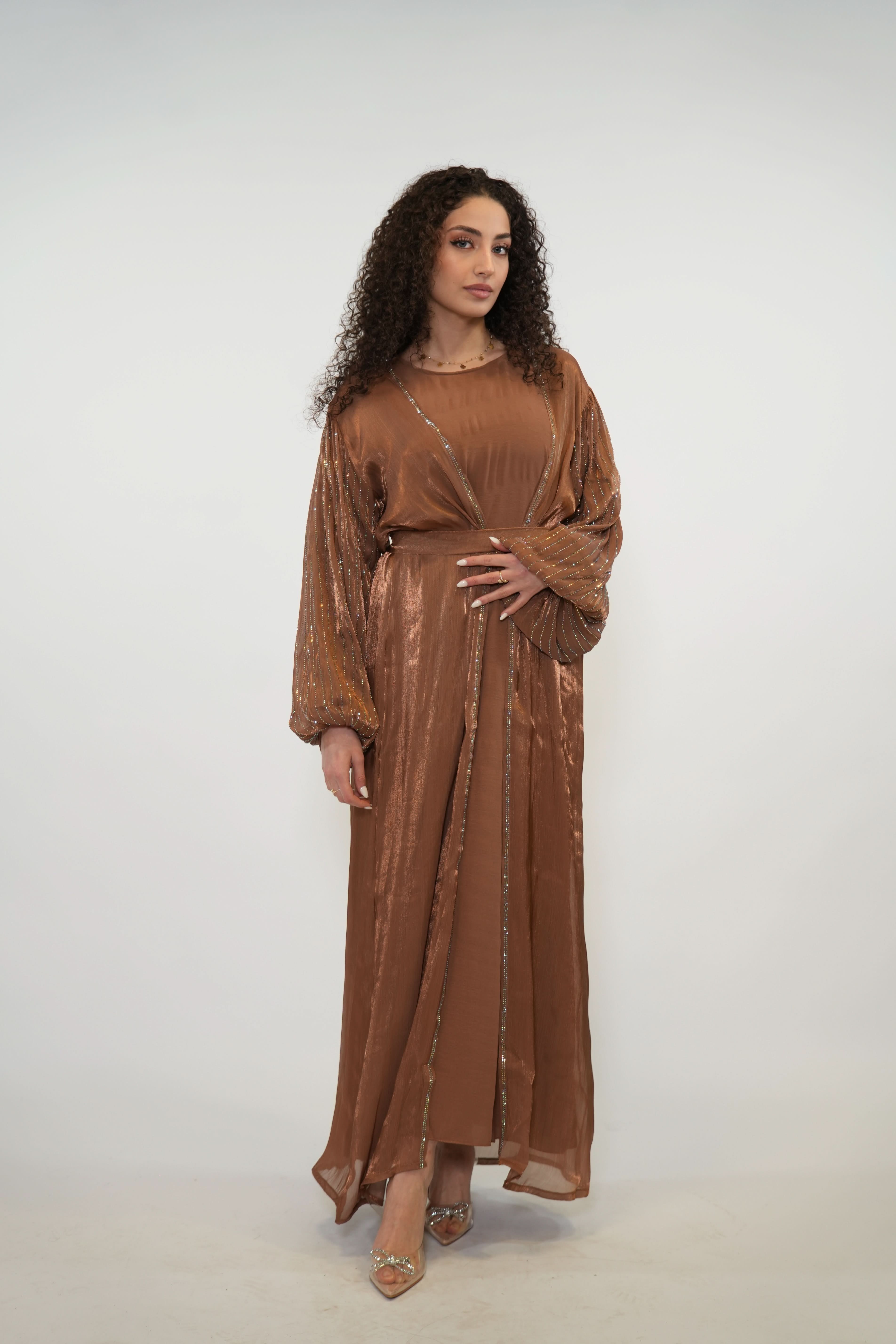 Shimmer Abaya - caramel - Losyana.Shop
