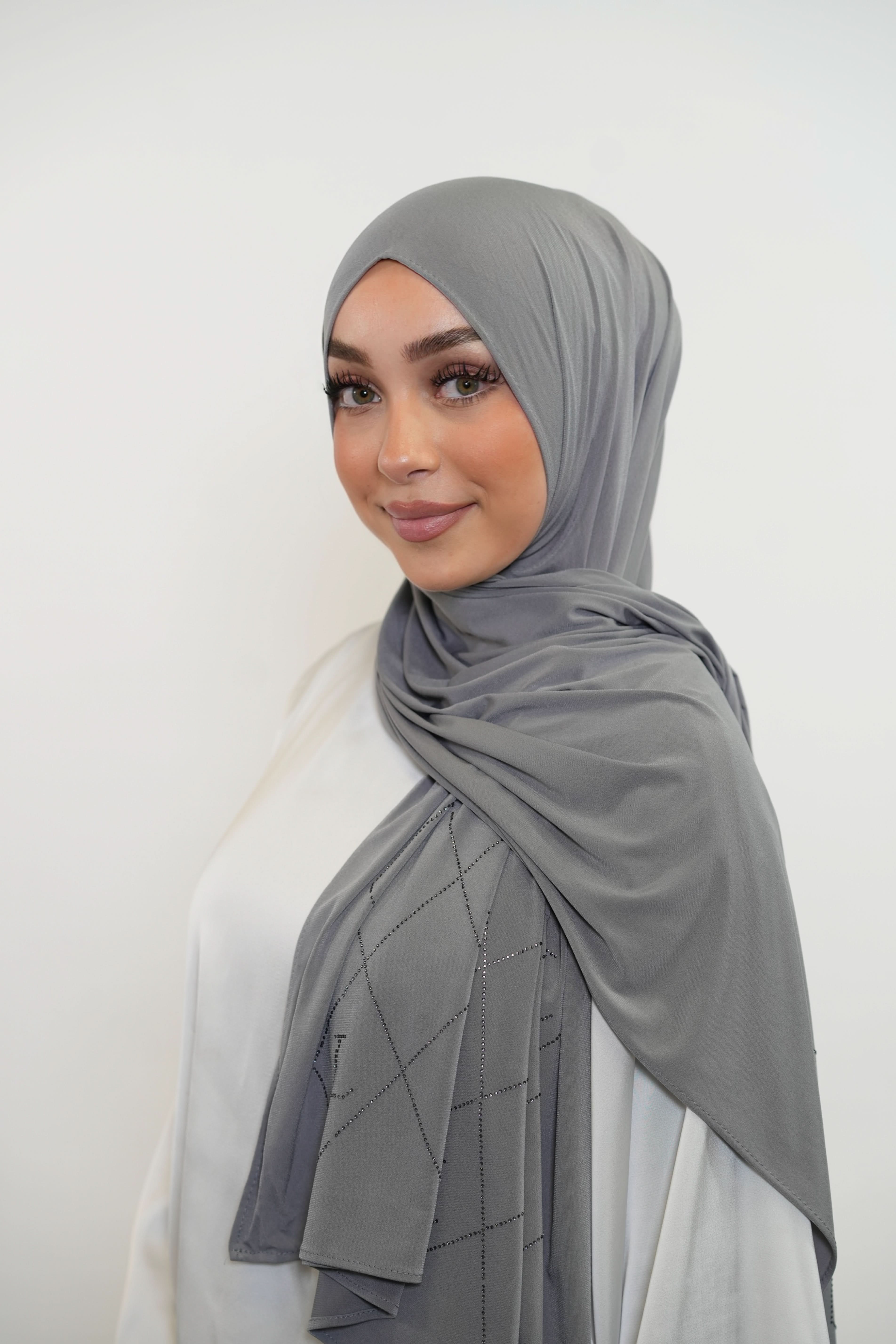 Premium Jersey Strass “L” - ashy grey - Losyana.Shop