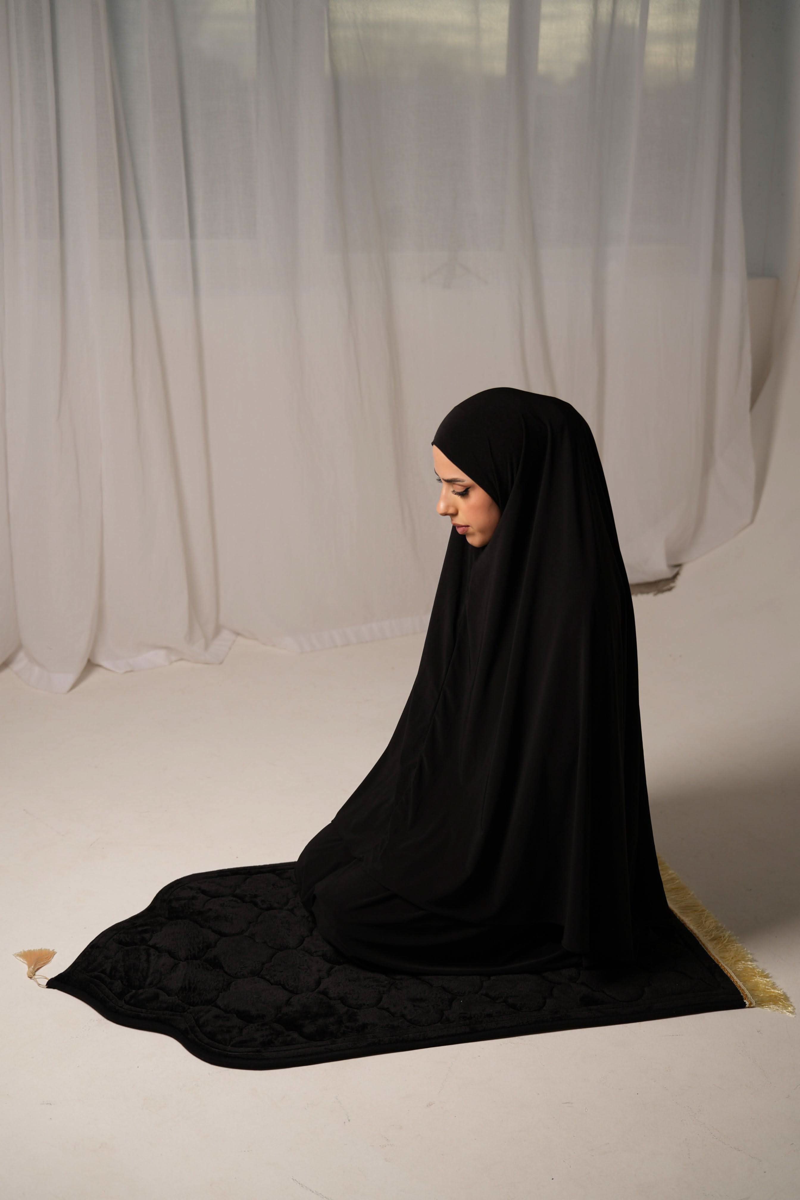 Premium Samtgebetsteppich - Black - Losyana.Shop