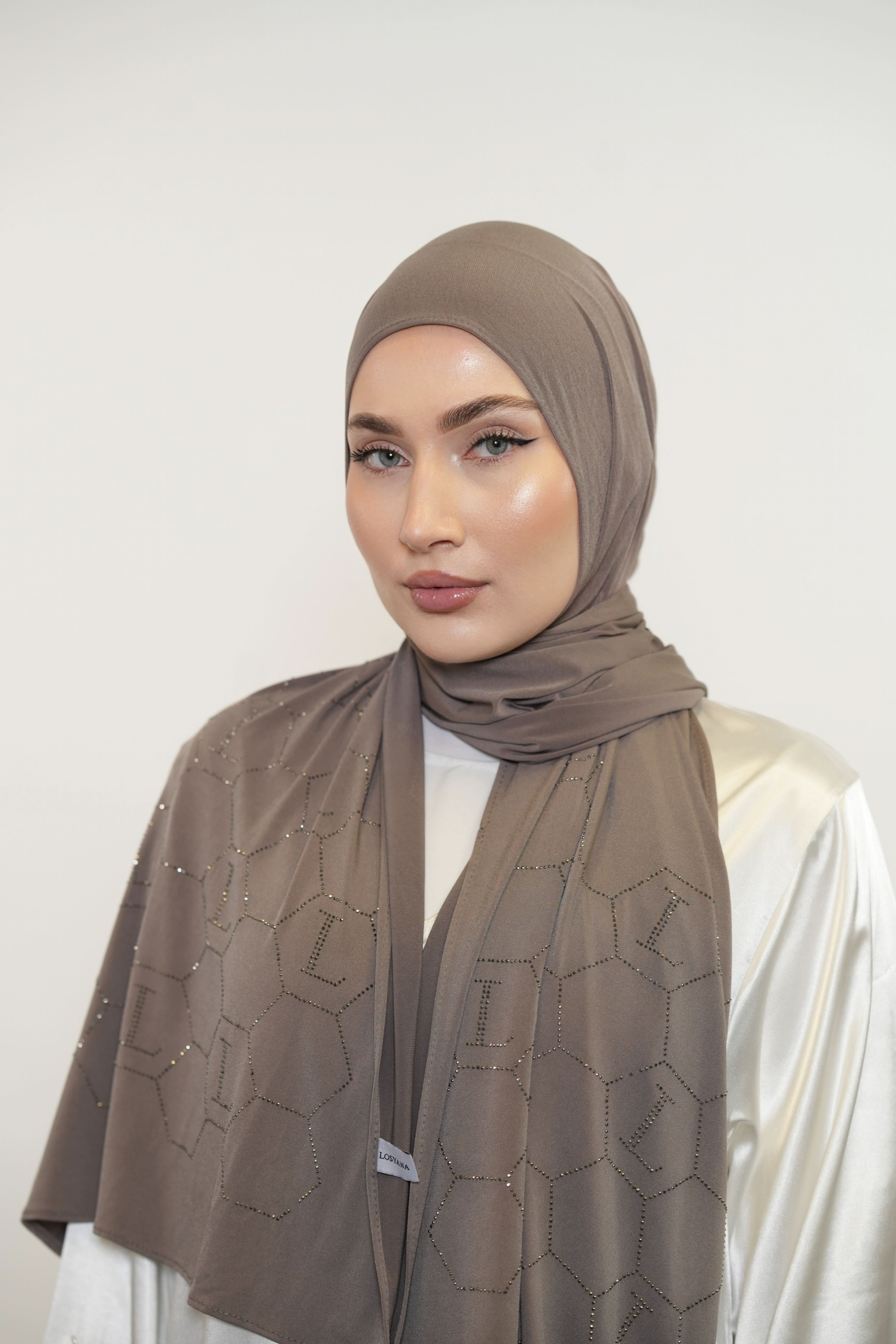 Premium Jersey Strass “L” - mocca - Losyana.Shop