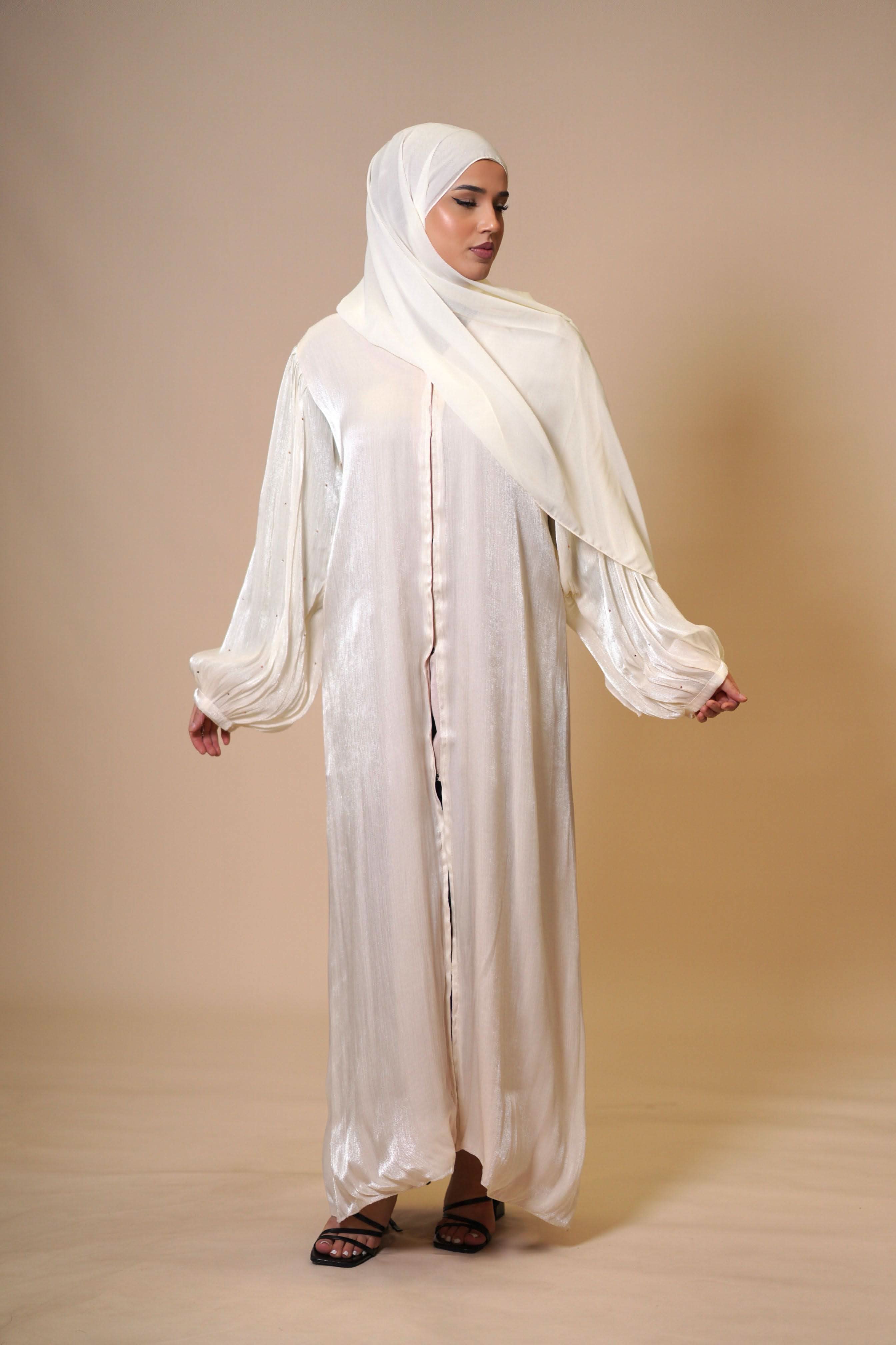 Emirate abaya - cream white - Losyana.Shop