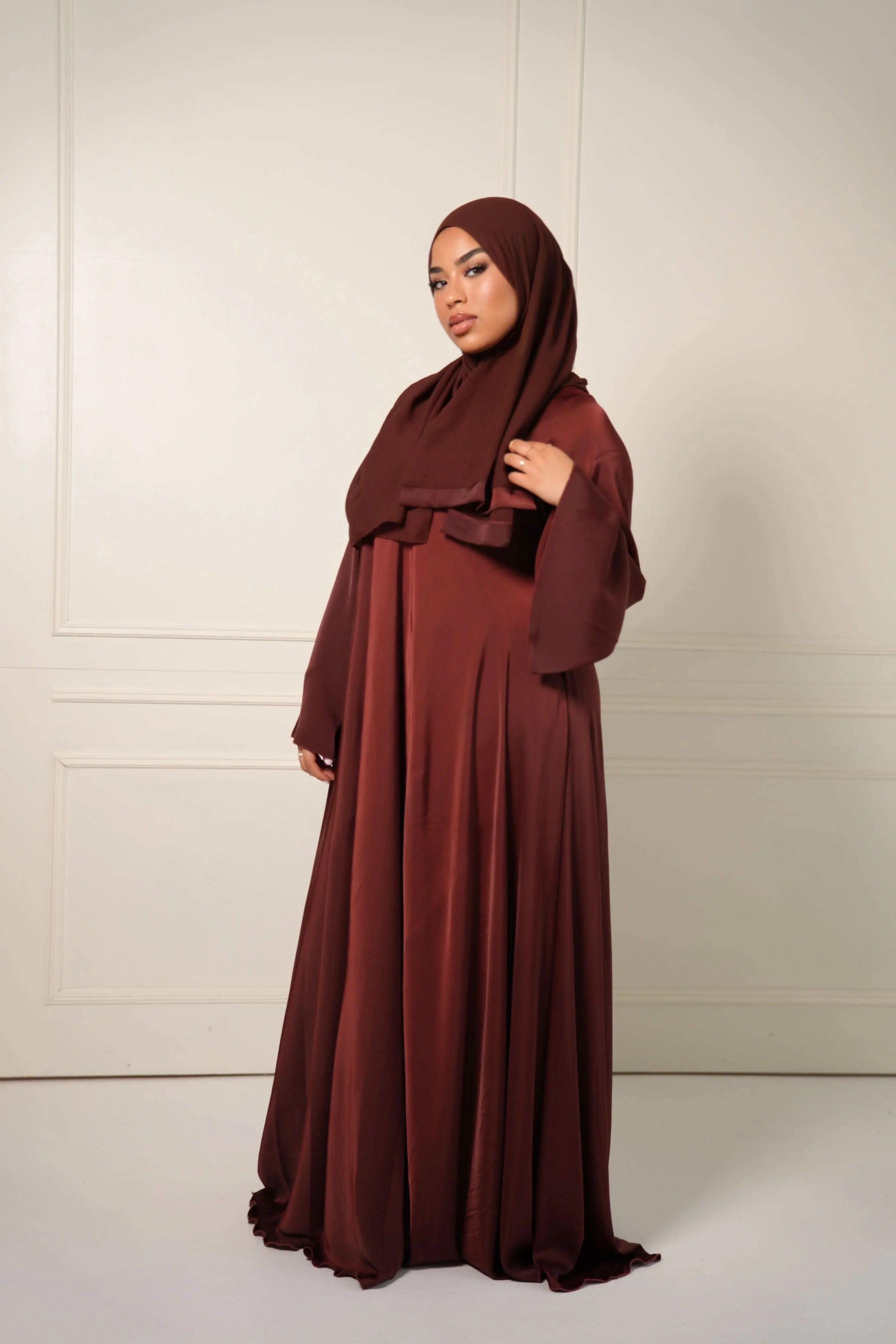 A line Abaya - Bordeaux - Losyana.Shop