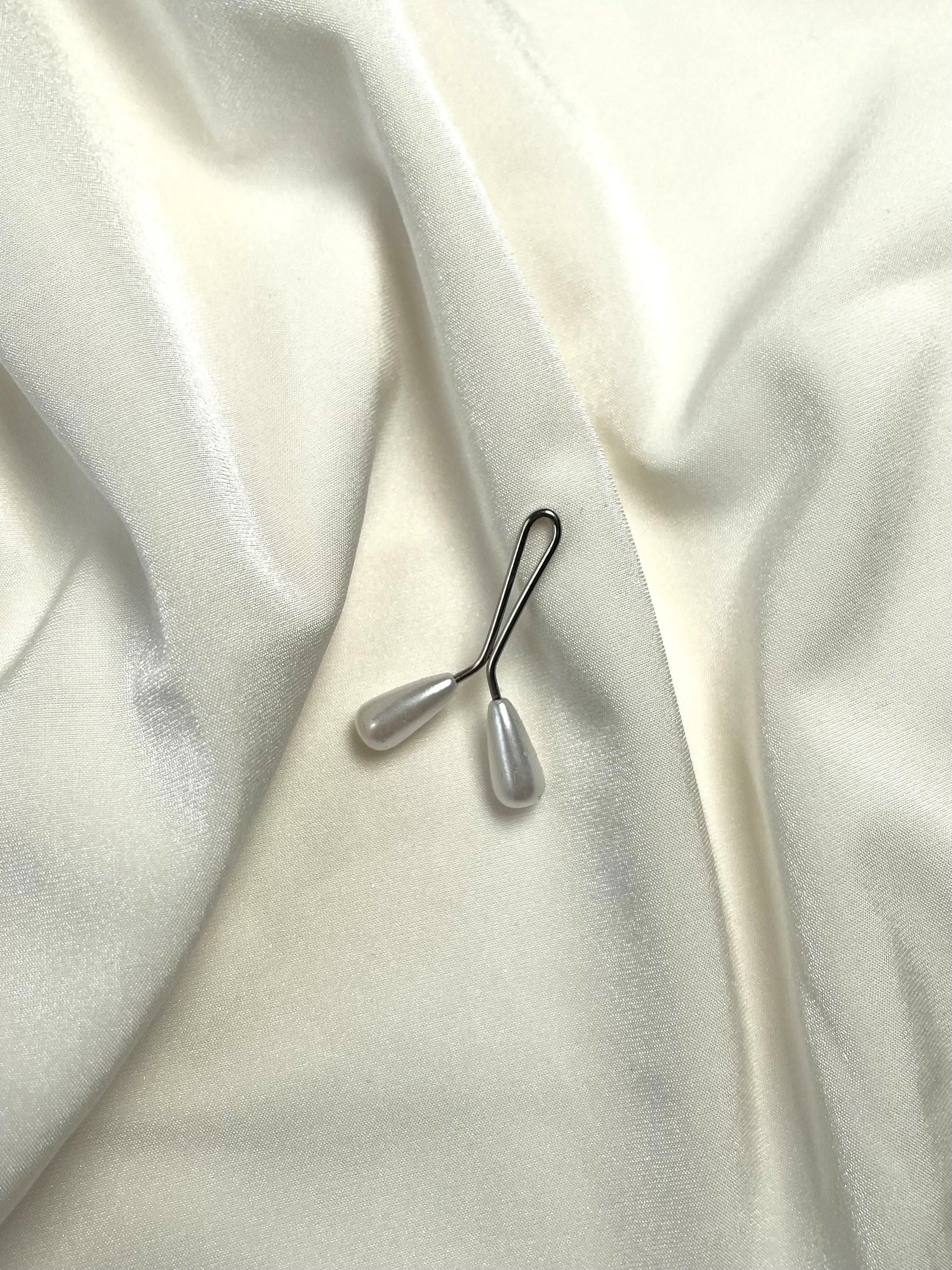 Hijab clip - white pearl - Losyana.Shop