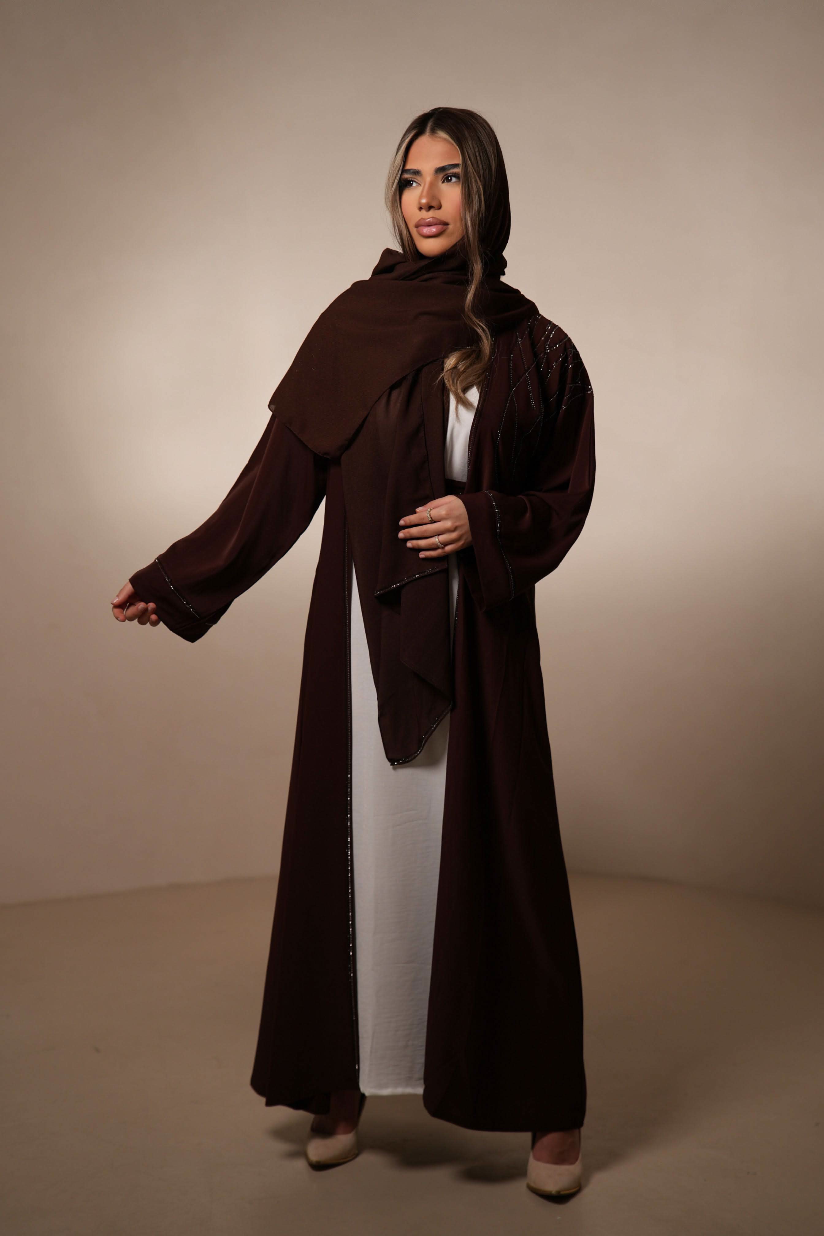 Outlet Emirate abaya - brown sugar - Losyana.Shop