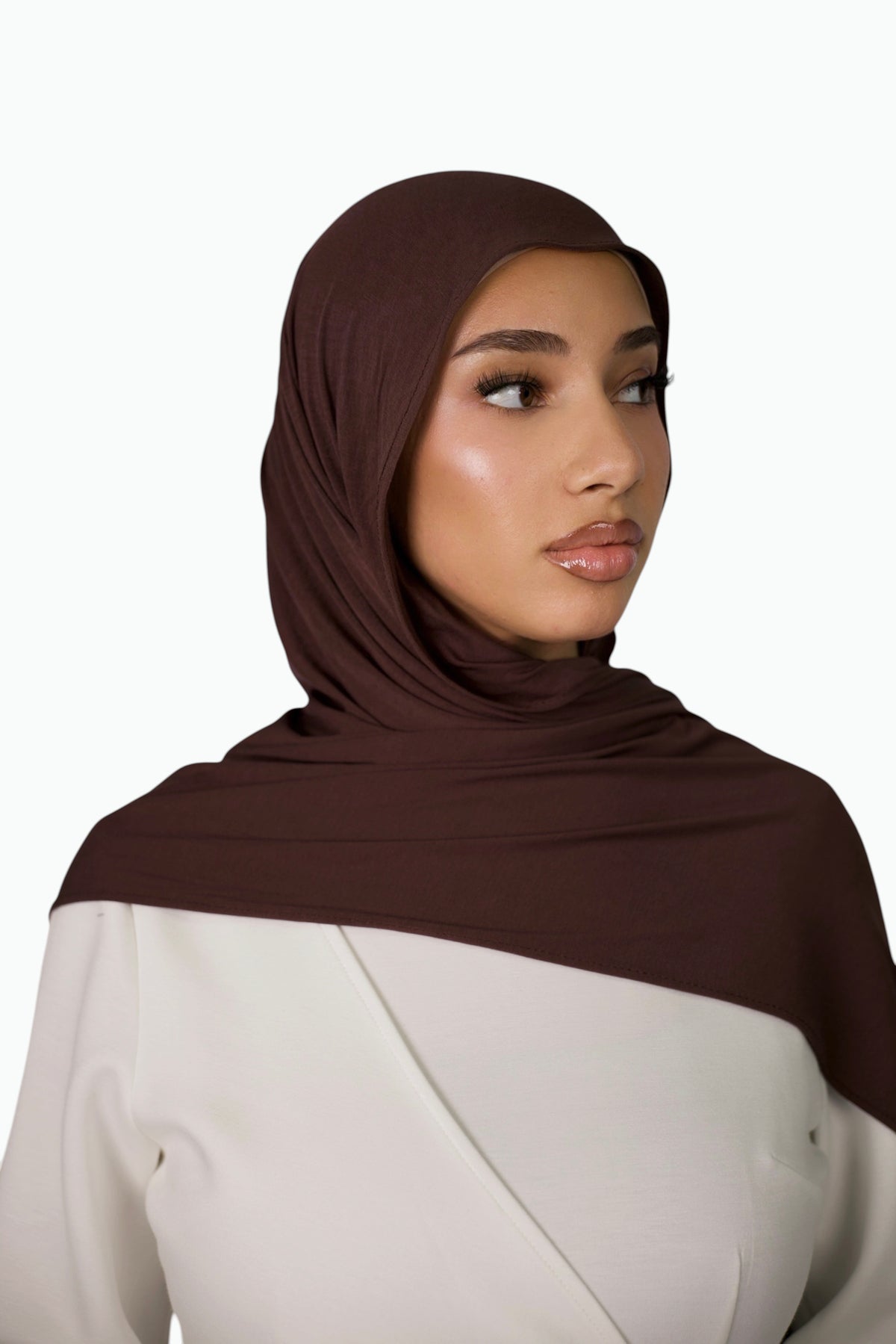 Hochwertiger Losyana.Shop Breeze Jersey Hijab in Espresso, weiches und bequemes Kopftuch aus Jersey-Stoff.