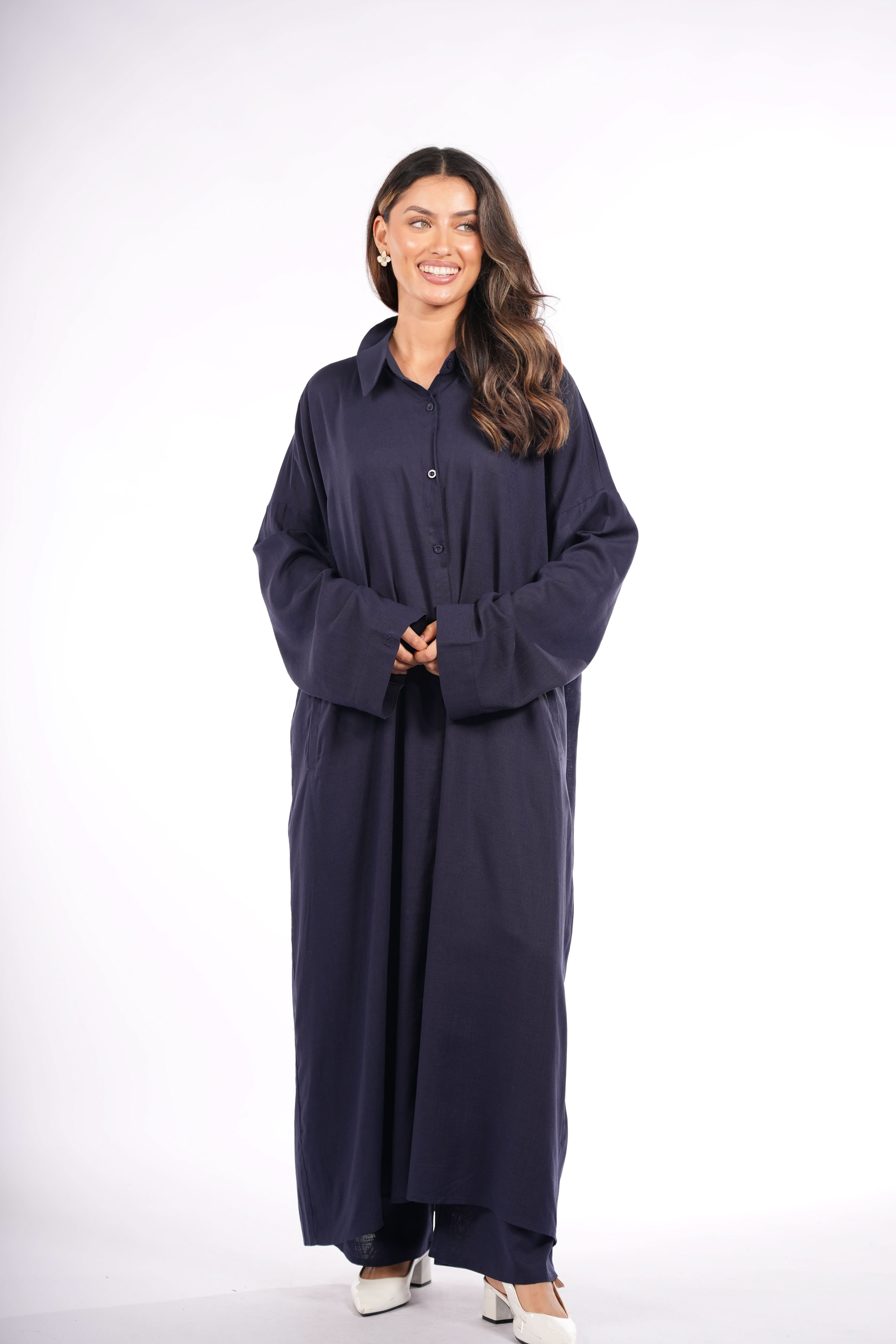 PALMA LINEN SET - NAVY - Losyana.Shop