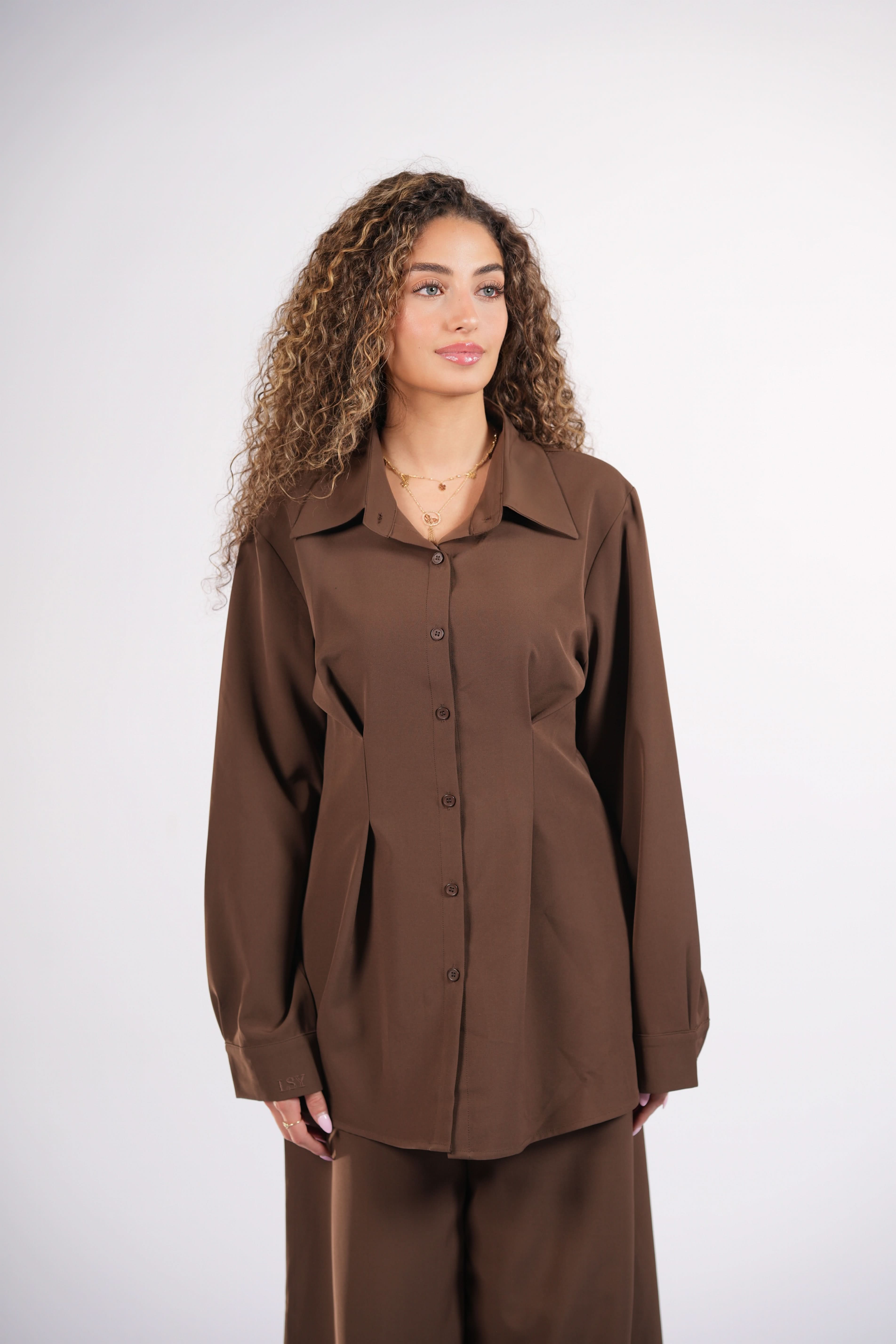 corset blouse - espresso - Losyana.Shop