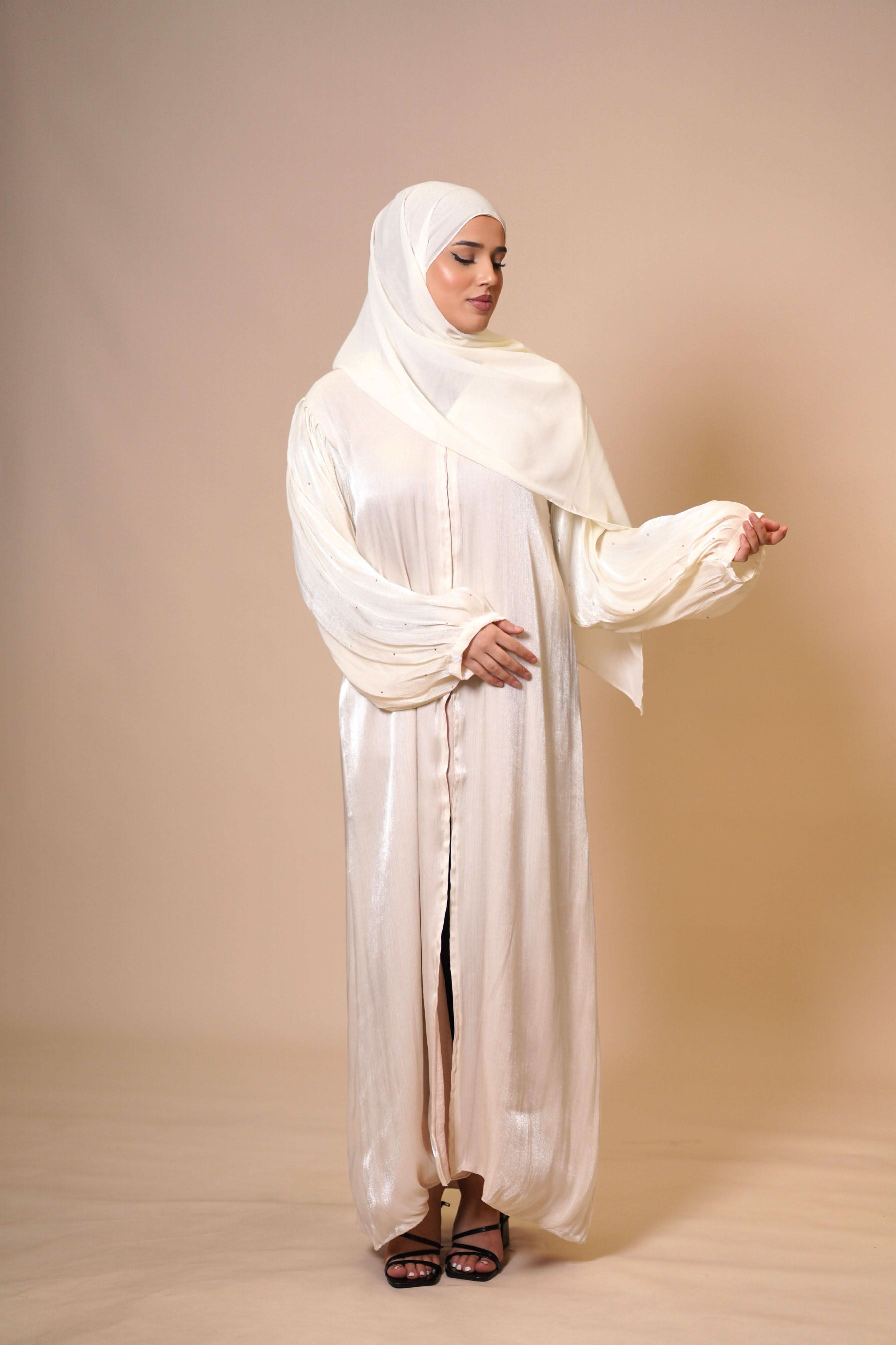 Emirate abaya - cream white - Losyana.Shop
