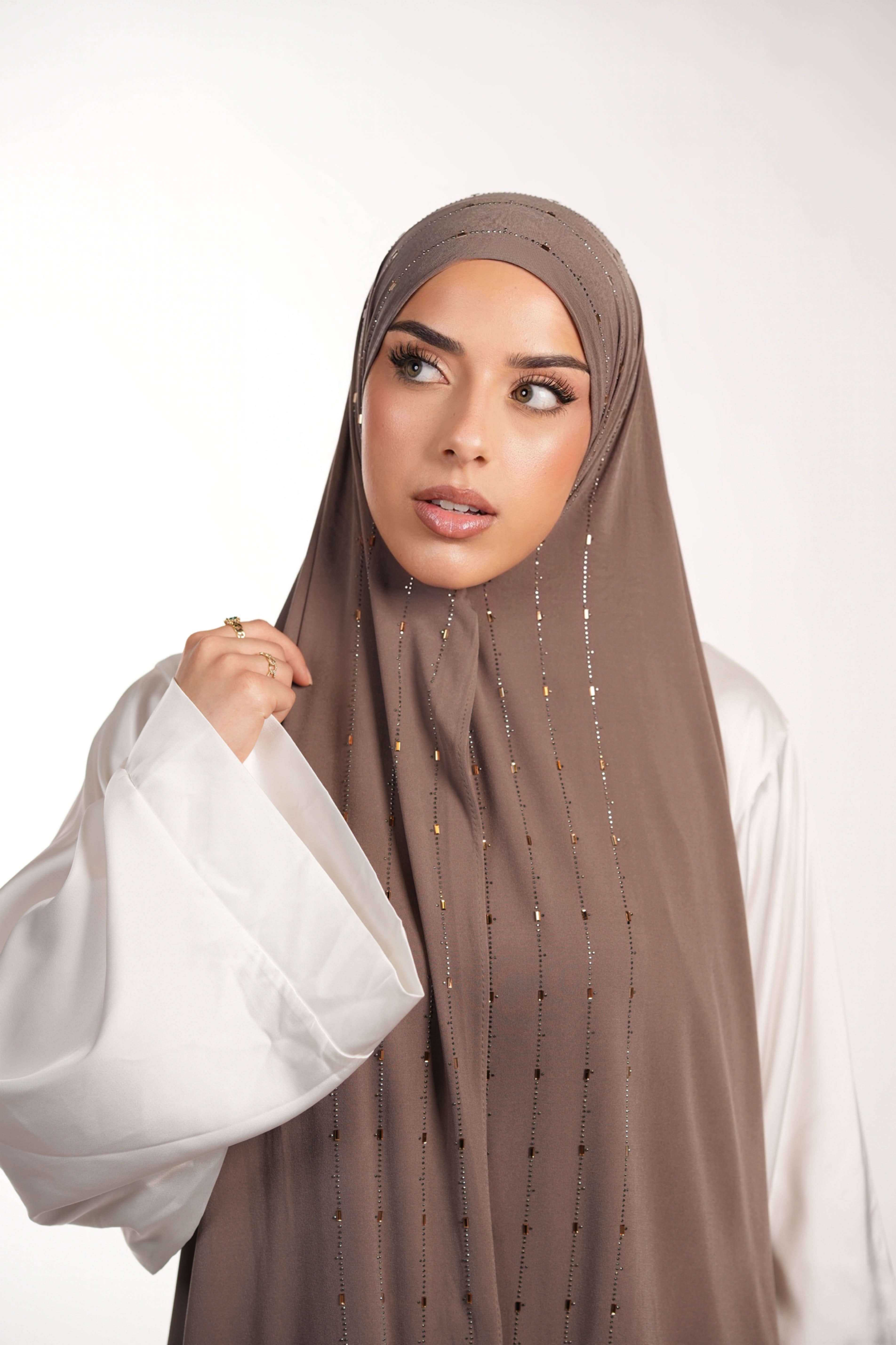 Premium Jersey Strass - mocca - Losyana.Shop