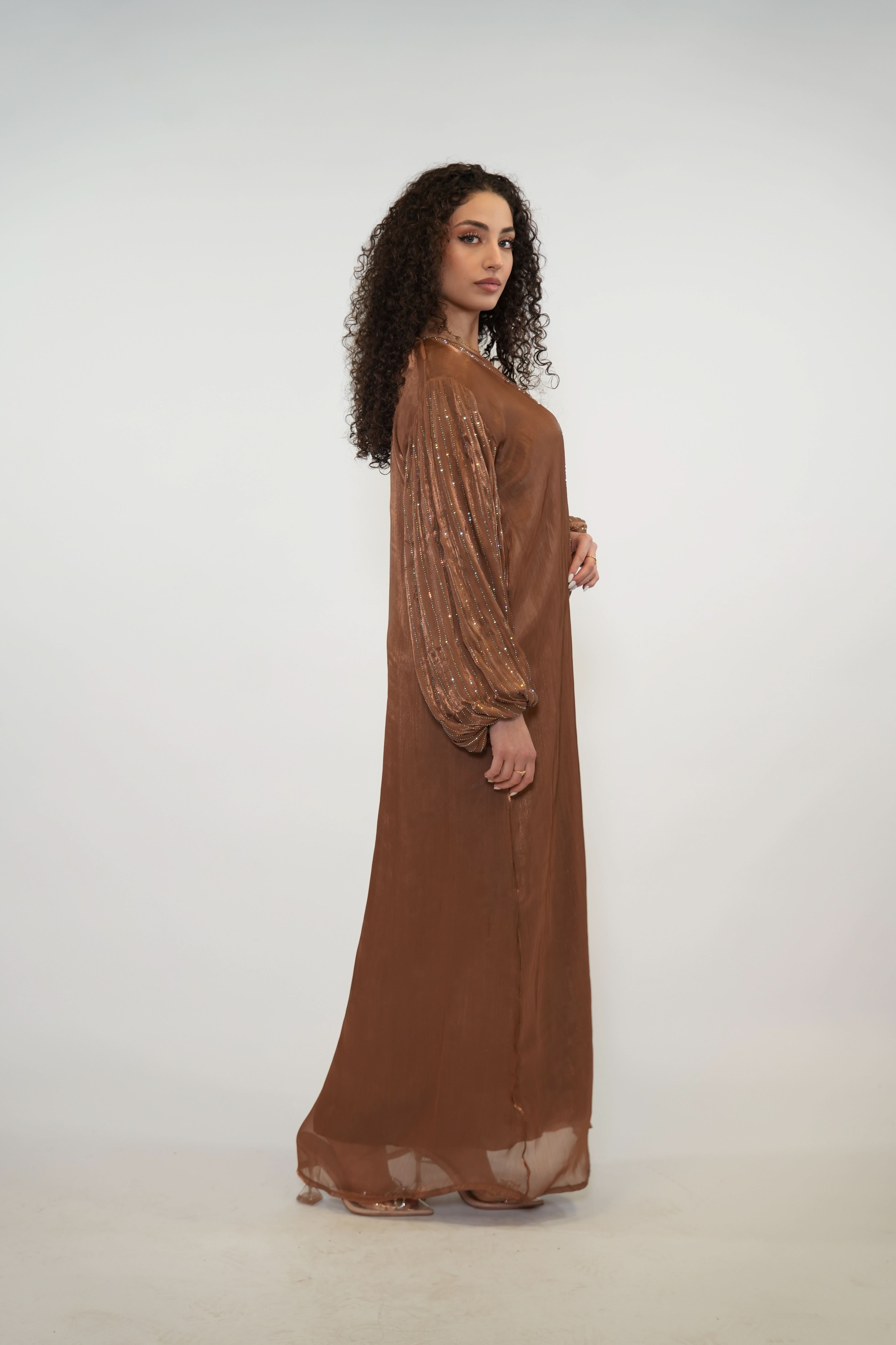Shimmer Abaya - caramel - Losyana.Shop