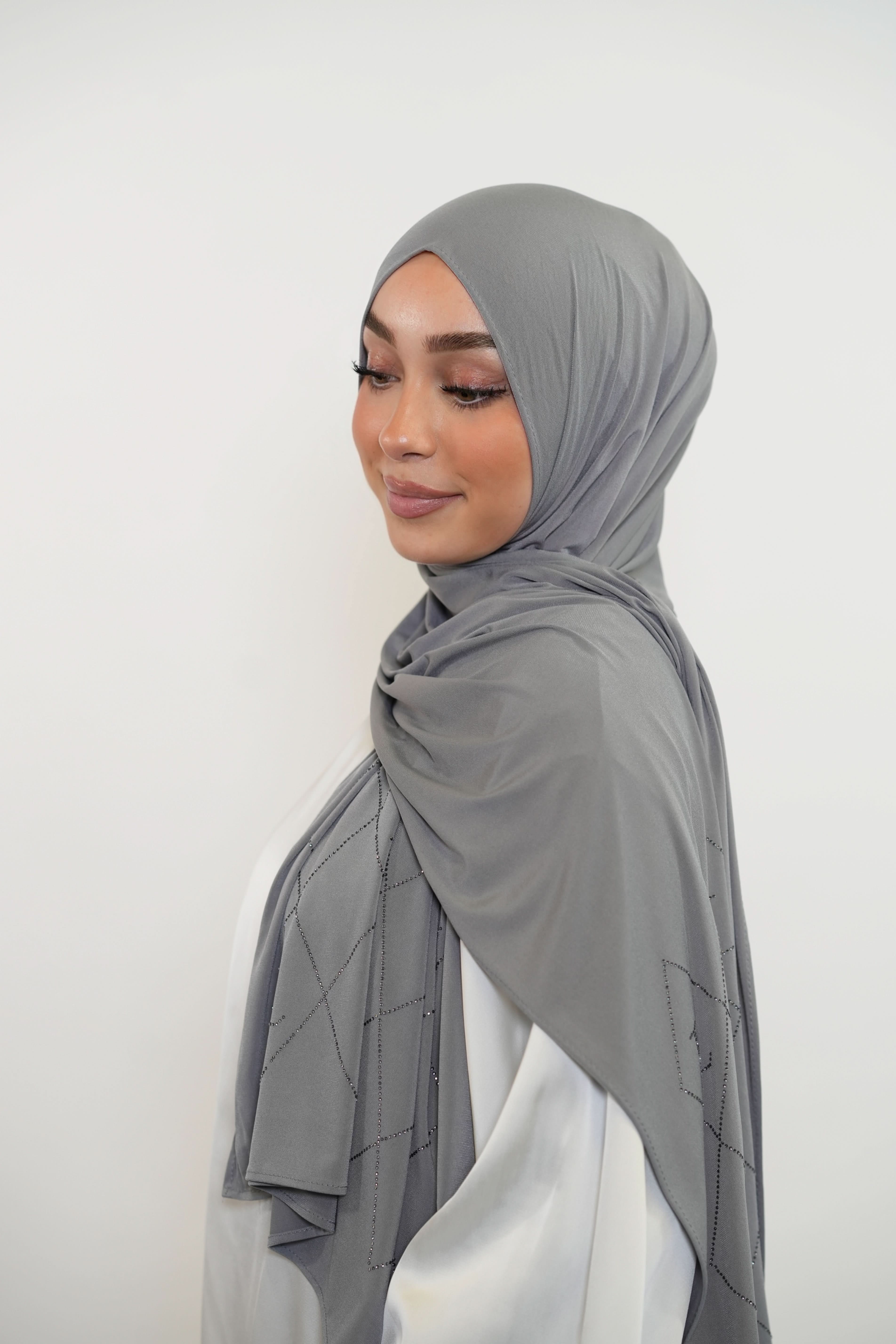 Premium Jersey Strass “L” - ashy grey - Losyana.Shop