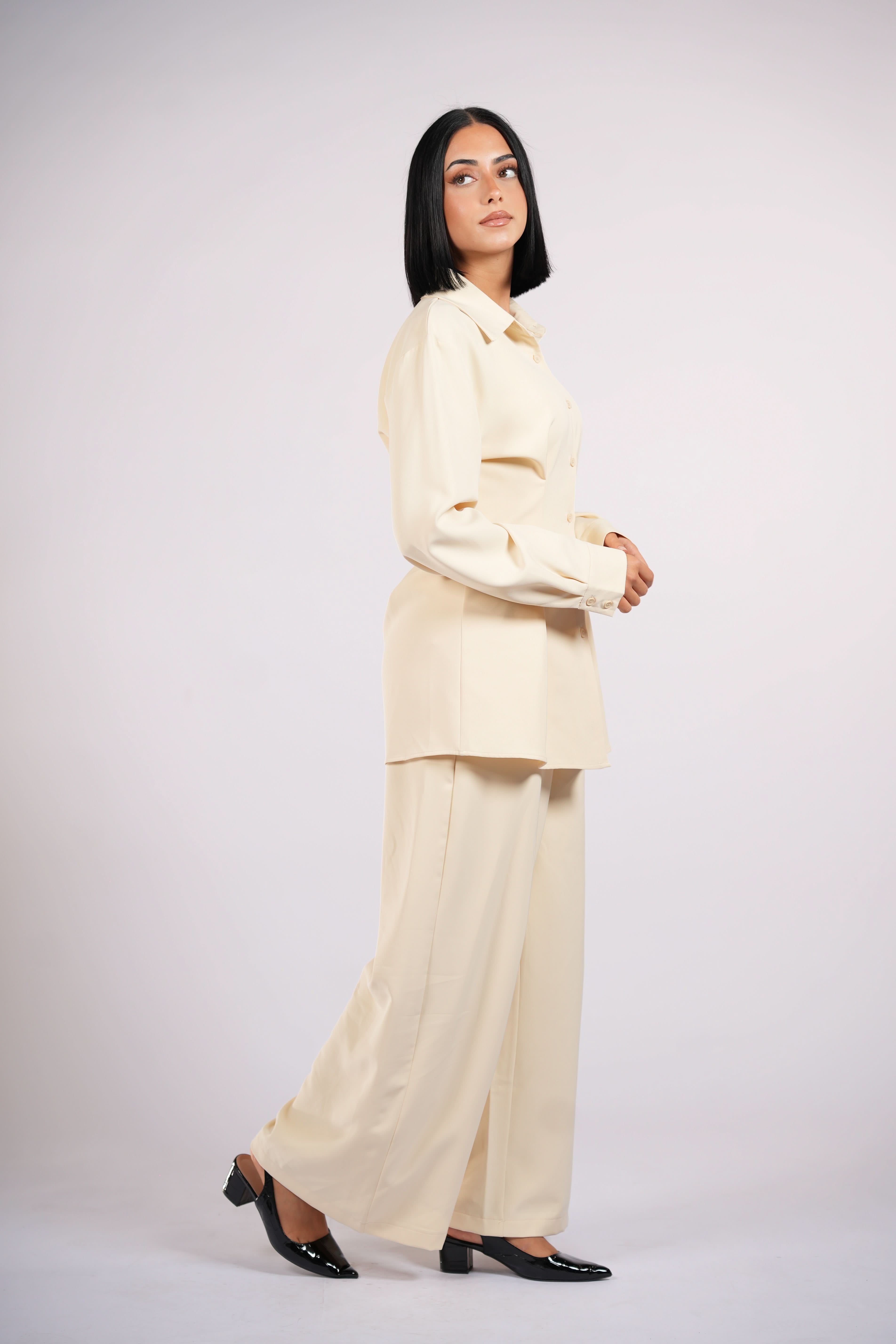 wide leg pants - butter yellow - Losyana.Shop