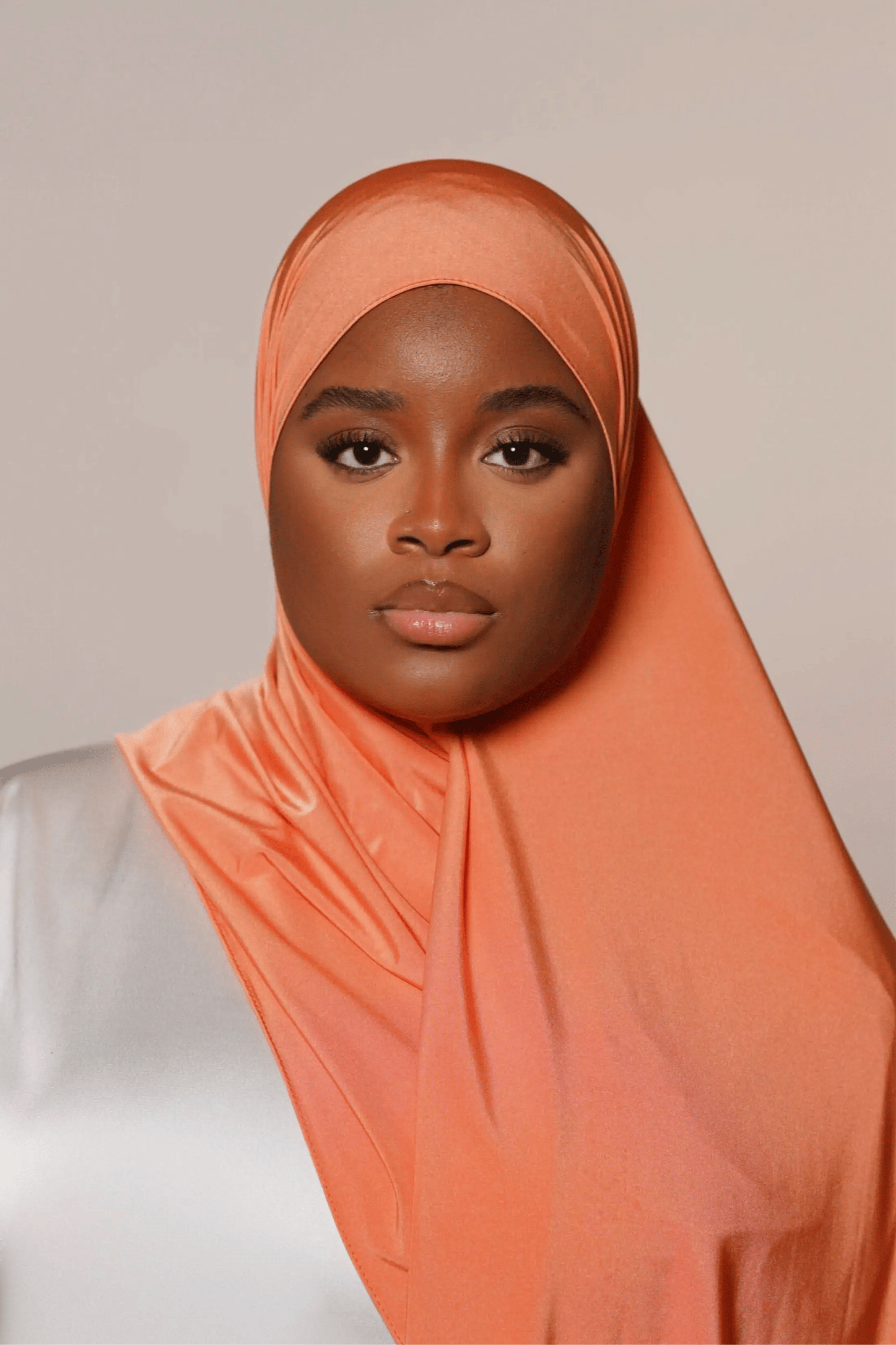 Satin premium jersey - light orange - Losyana.Shop