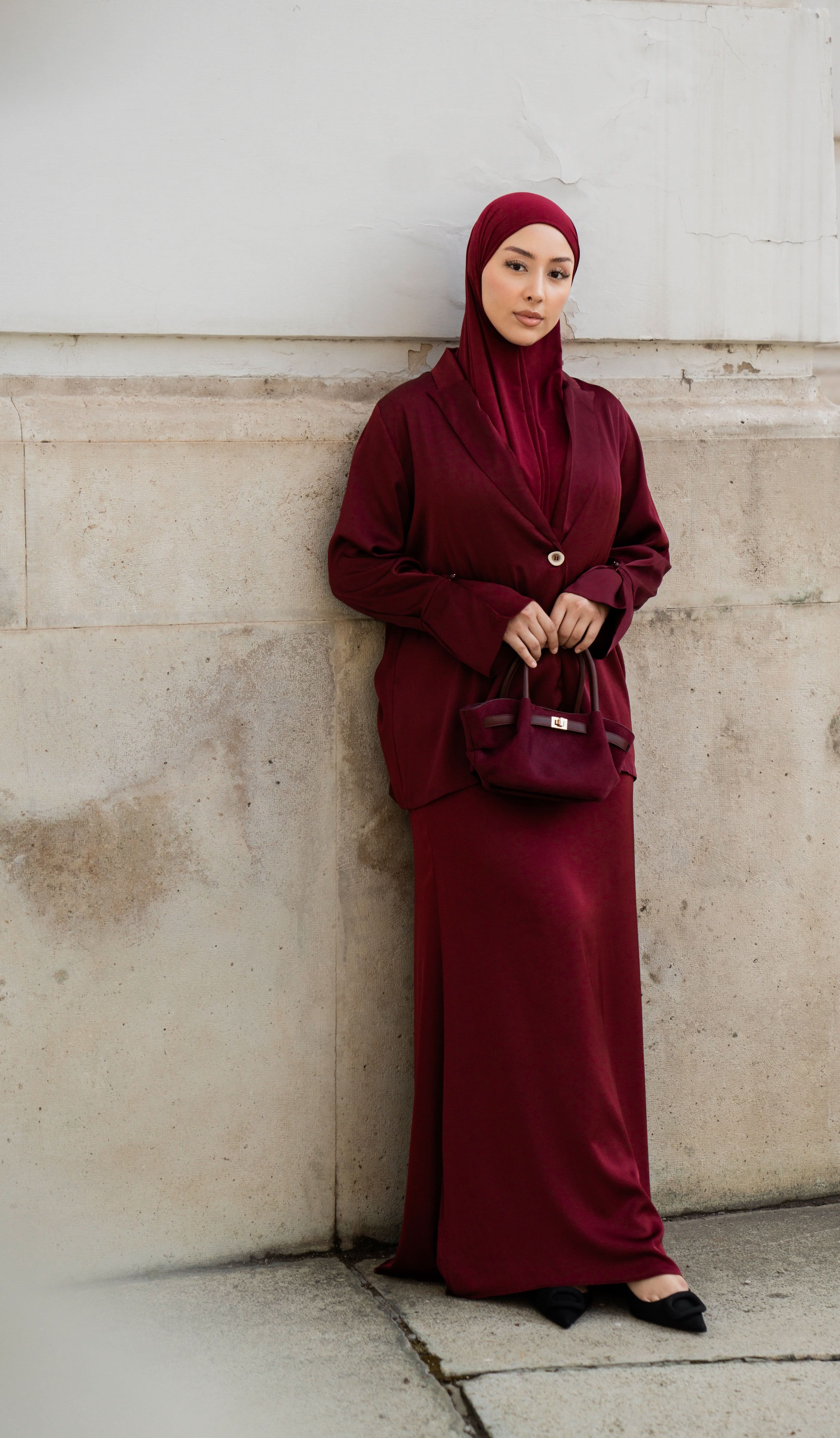 satin silk skirt - bordeaux