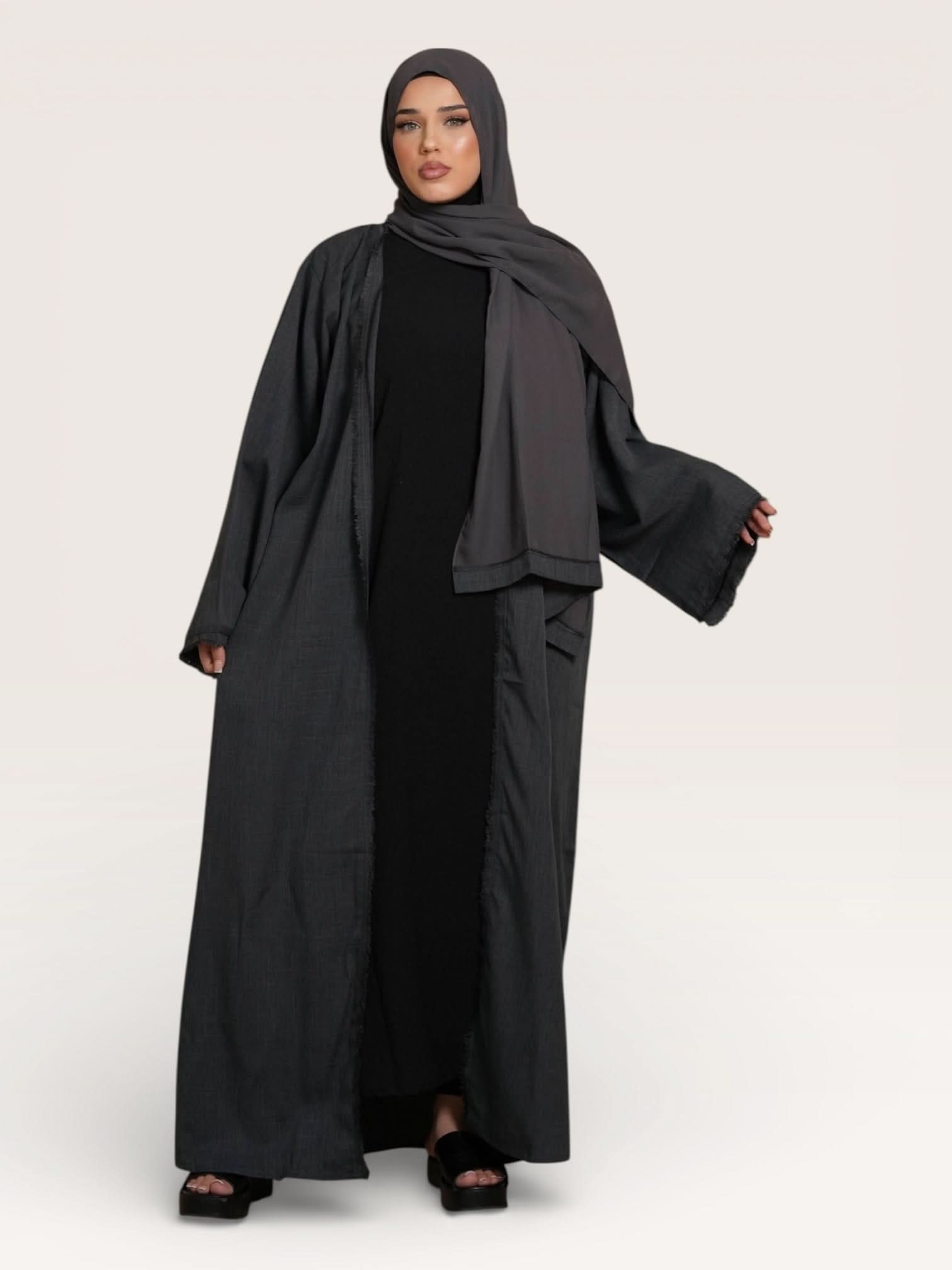 linen set - dark grey