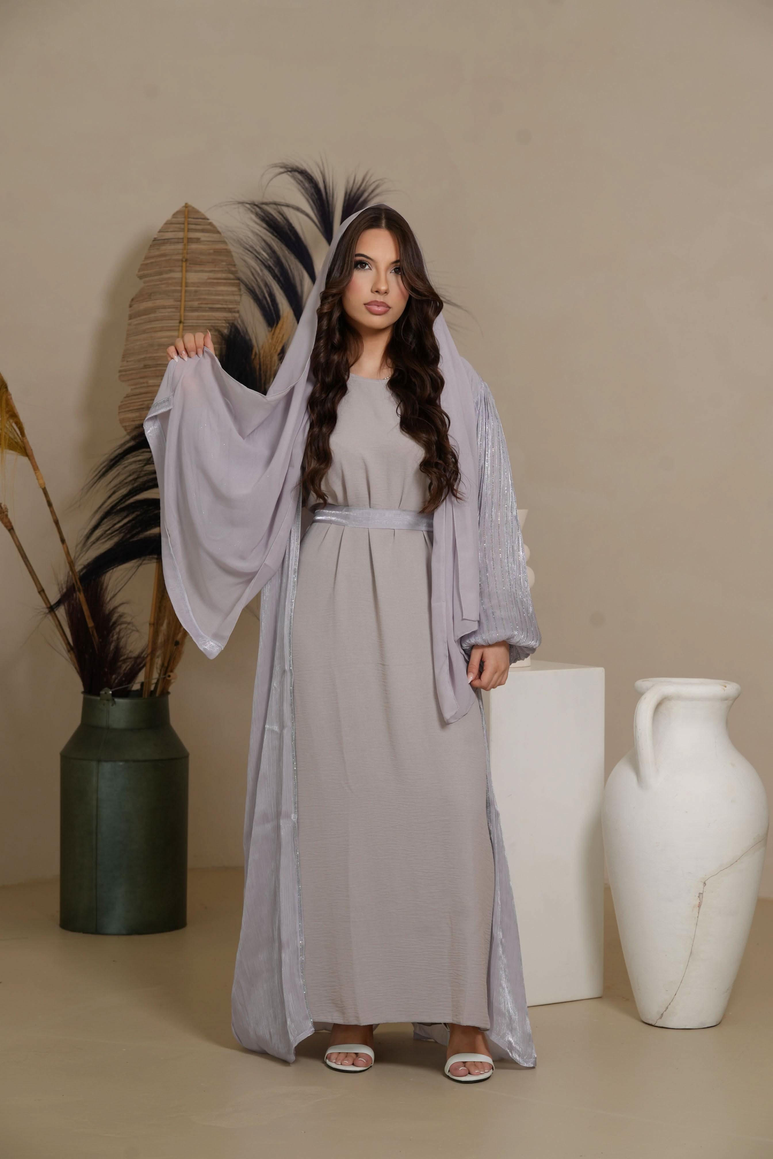 DXB Luxus Abaya - Lavendel - Losyana.Shop
