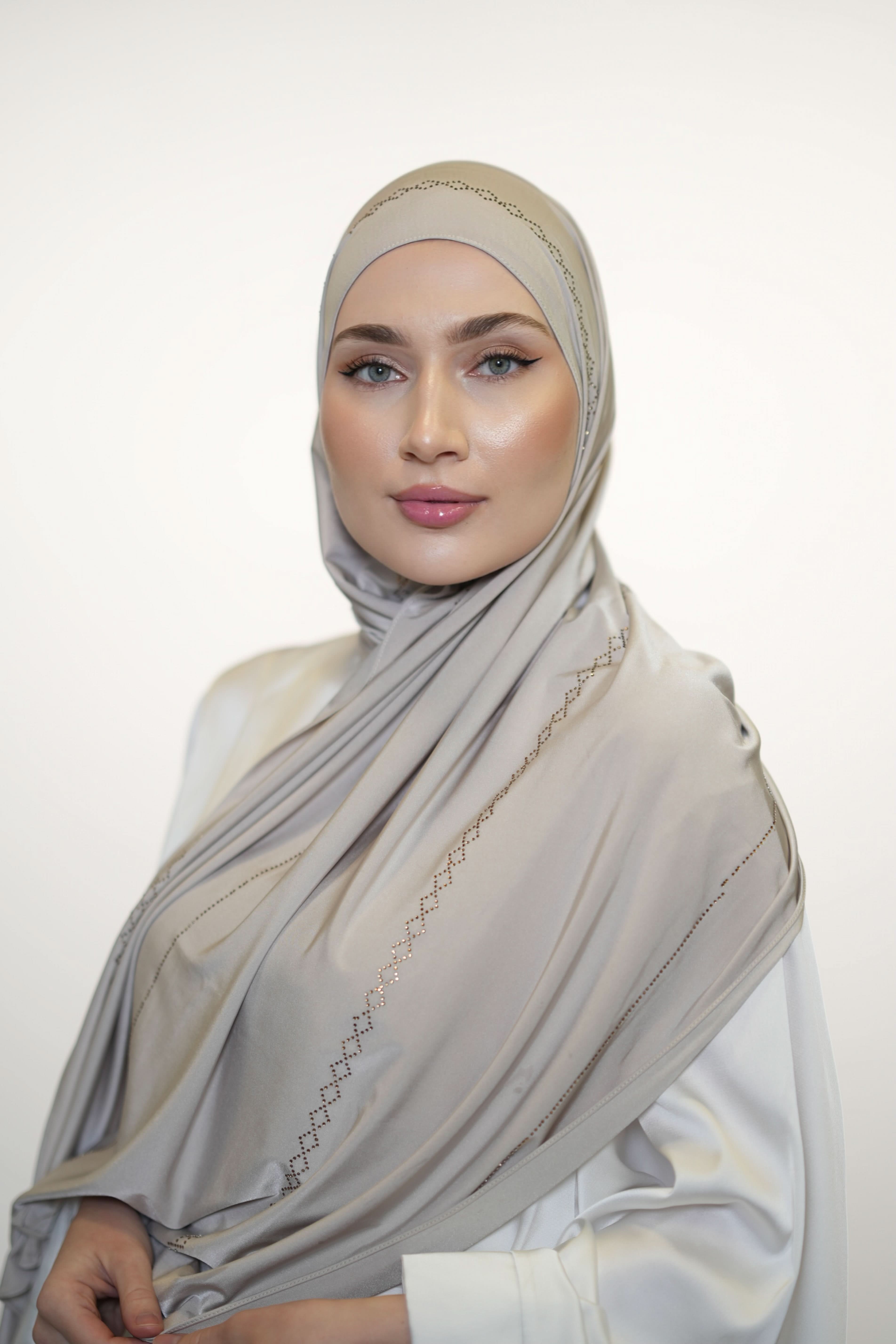 Diamond Satin premium Jersey - grey beige - Losyana.Shop