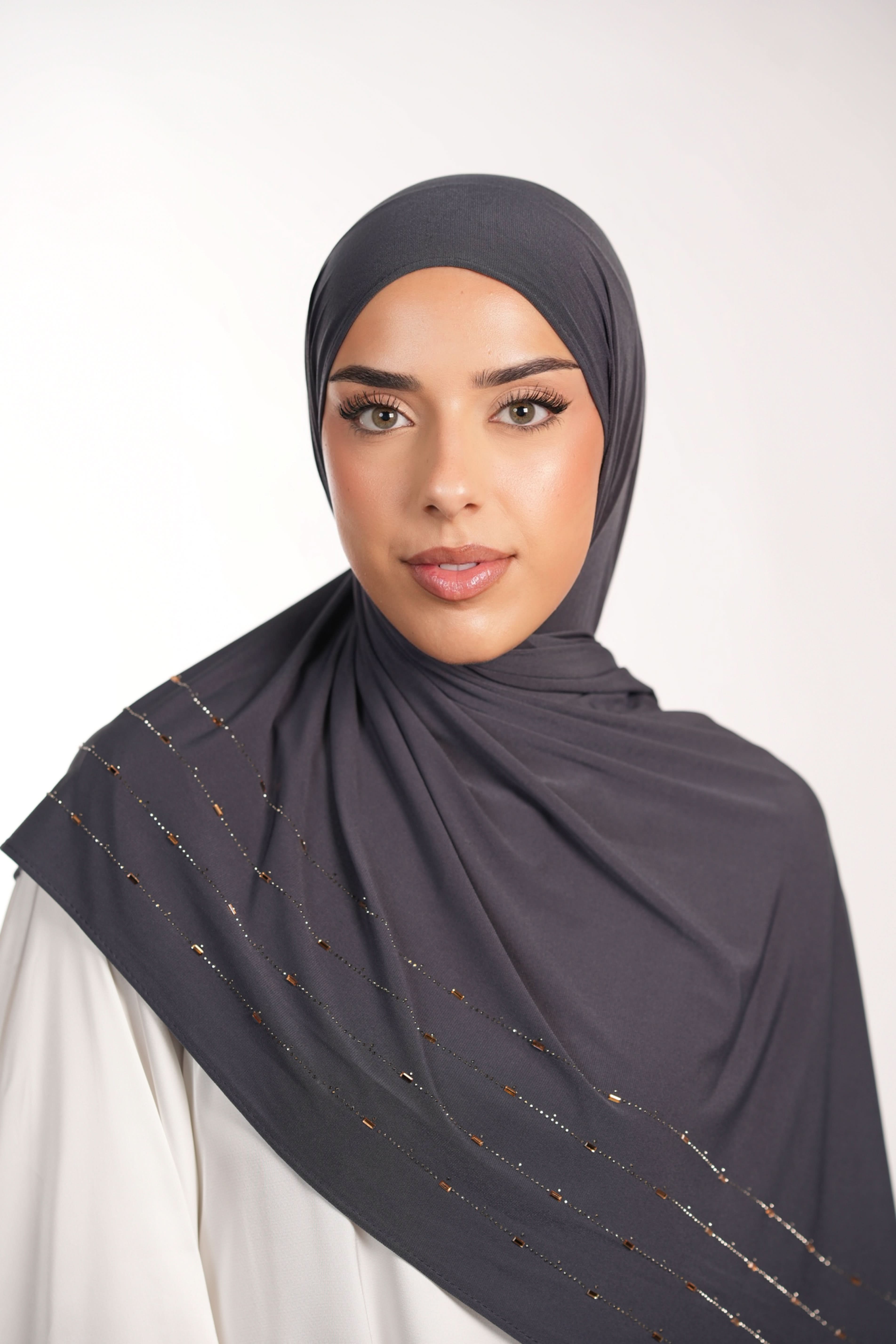 Premium Jersey Strass - dark grey - Losyana.Shop