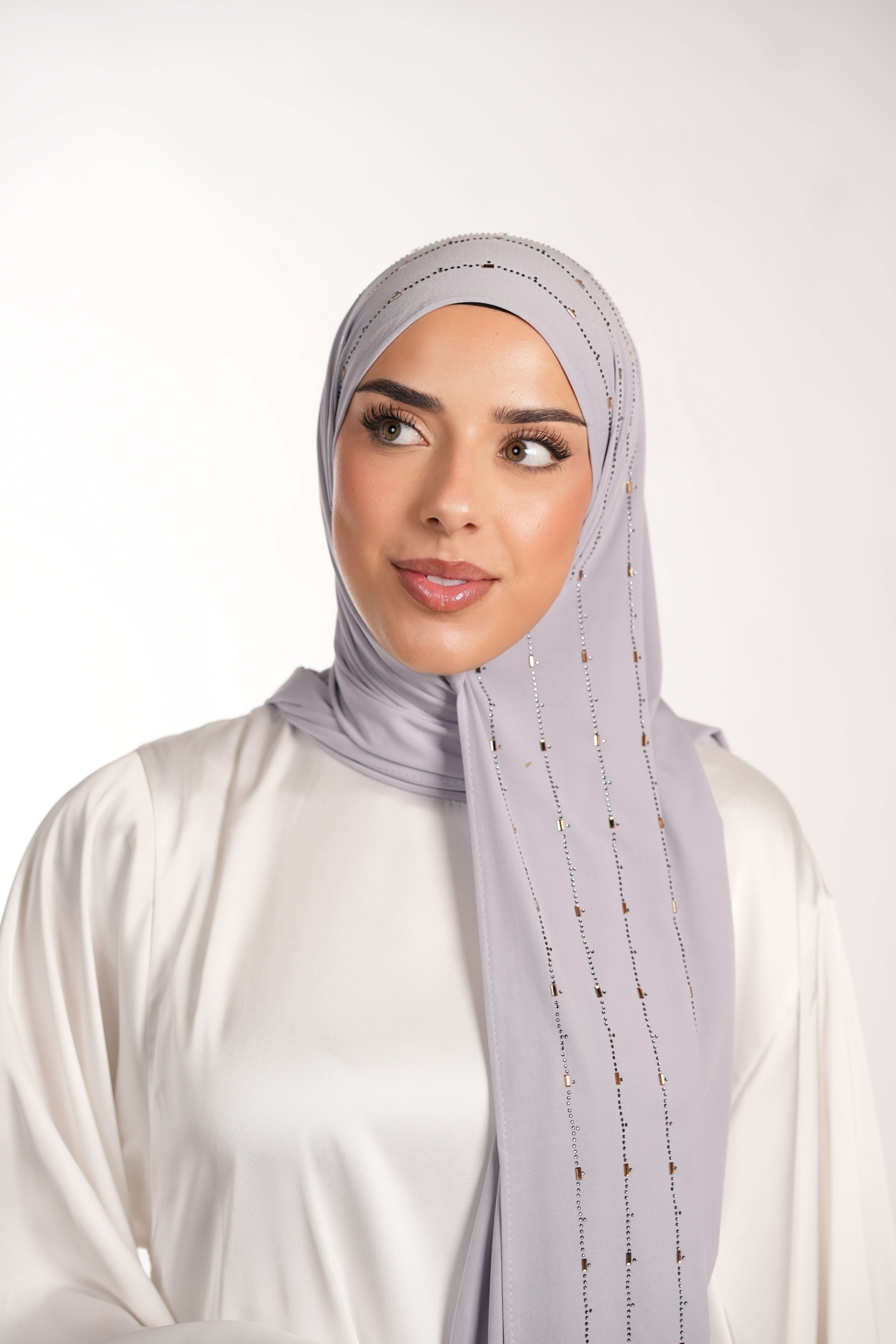 Premium Jersey Strass - light grey - Losyana.Shop