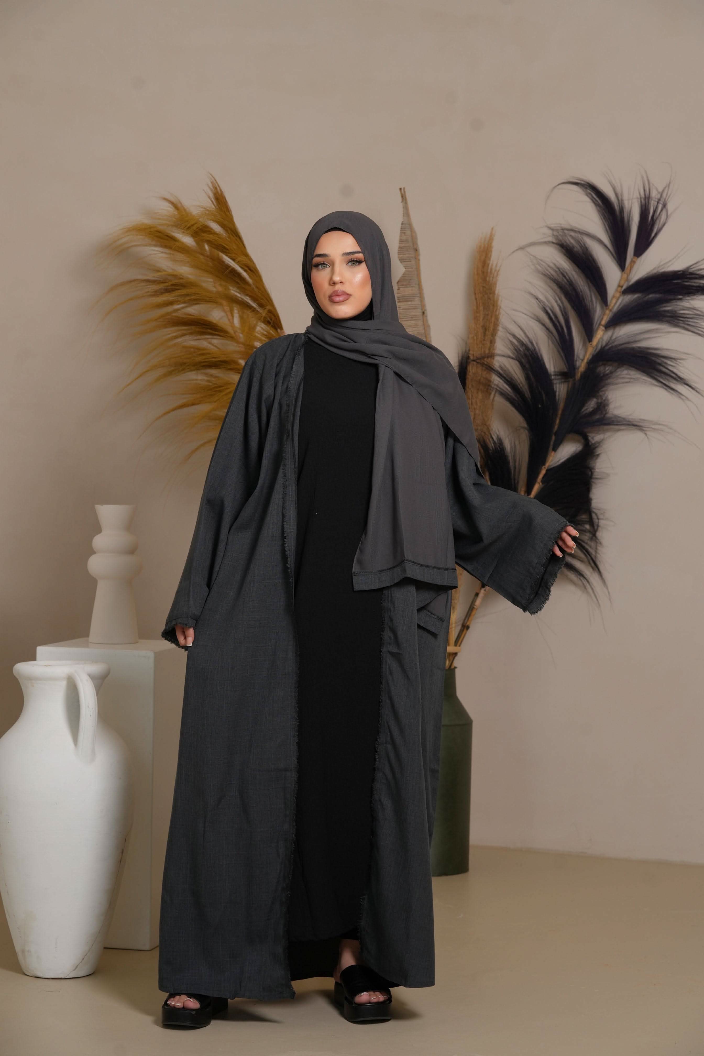 Linen set - Dark Grey - Losyana.Shop