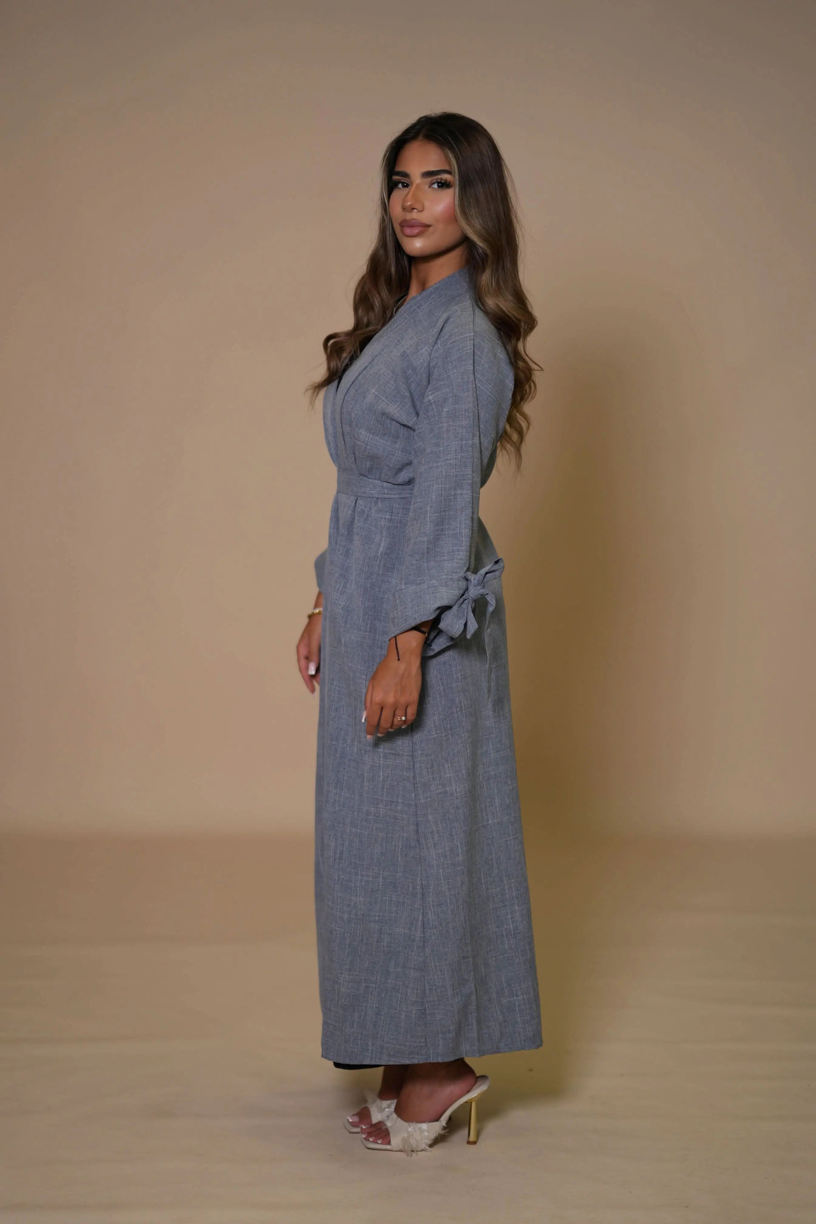 Dubai Linen Set - blue grey - Losyana.Shop