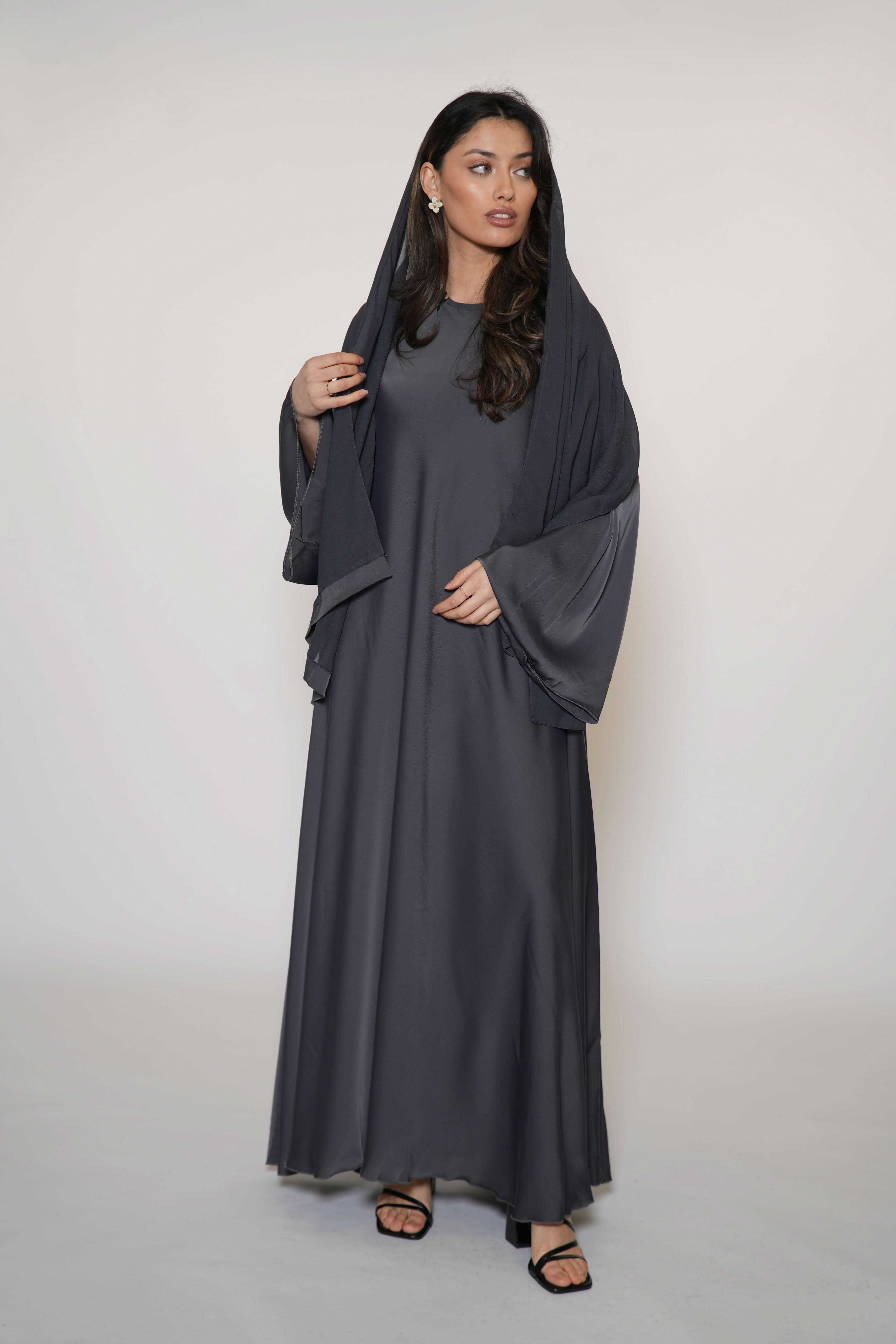 A-Line dress - night grey - Losyana.Shop