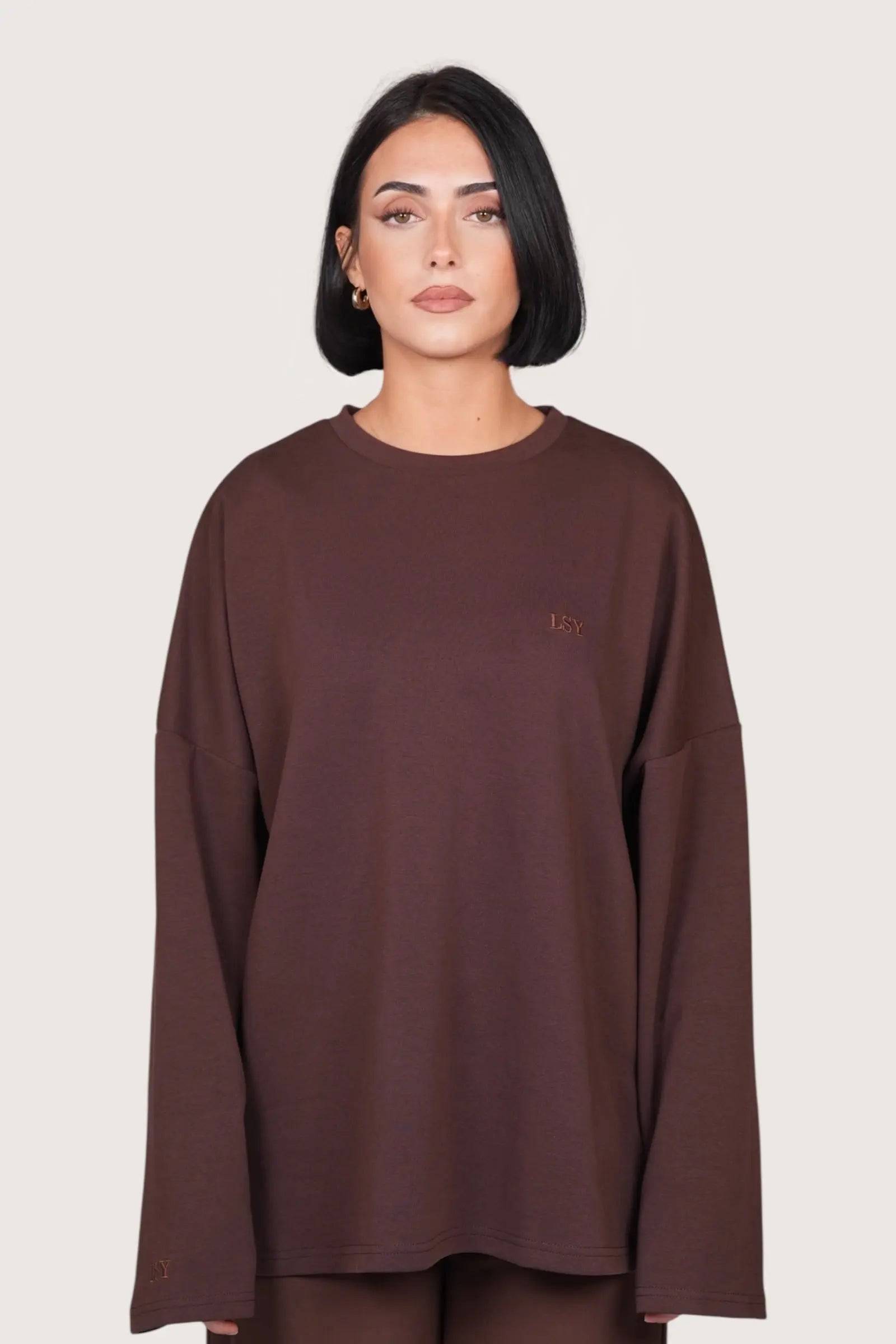 LSY longsleeve - espresso - Losyana.Shop