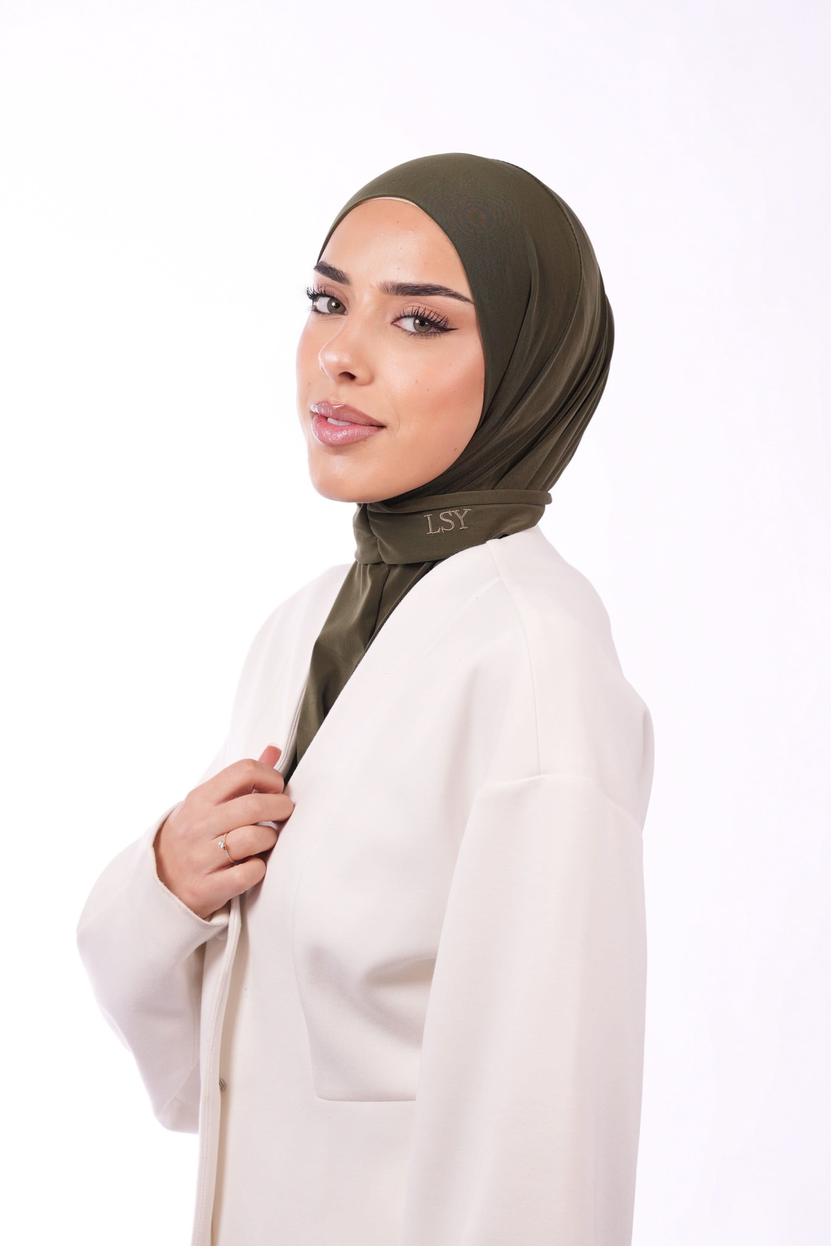 Instant Hijab - army green - Losyana.Shop