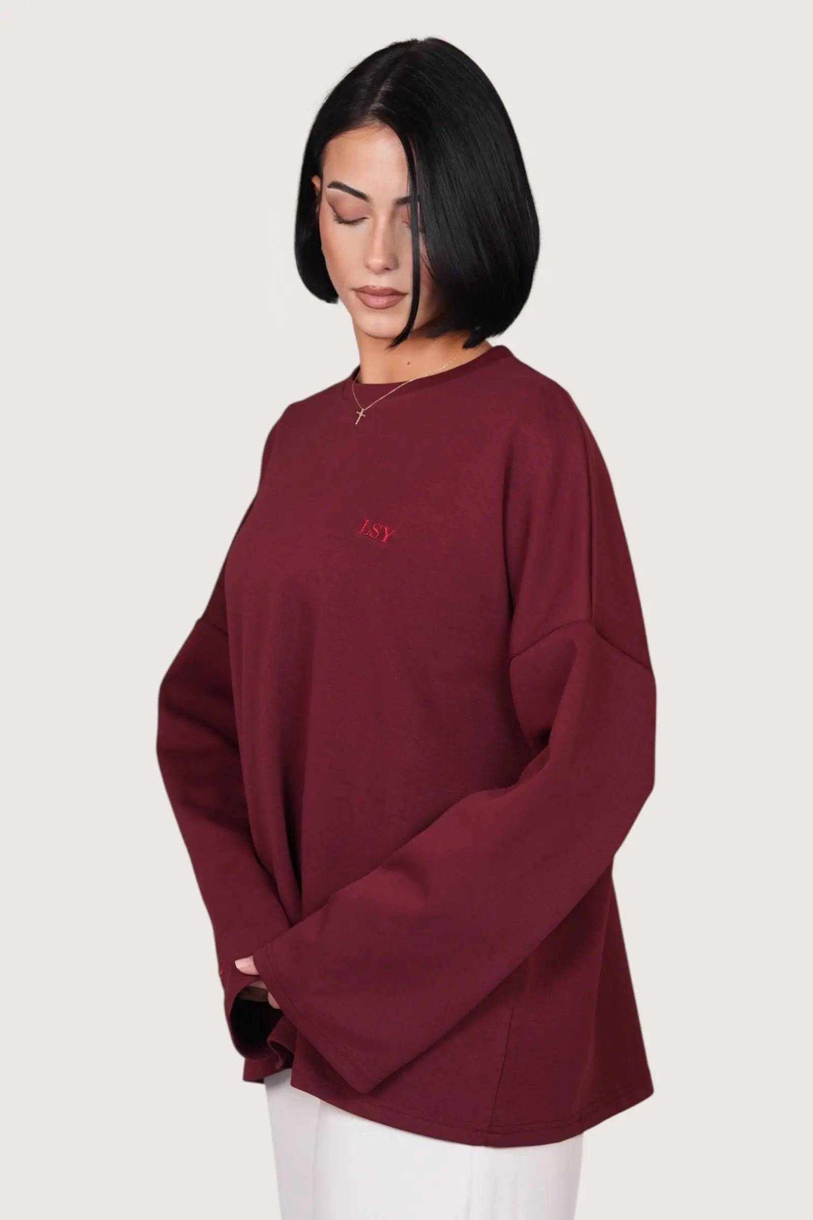 LSY longsleeve - bordeaux - Losyana.Shop