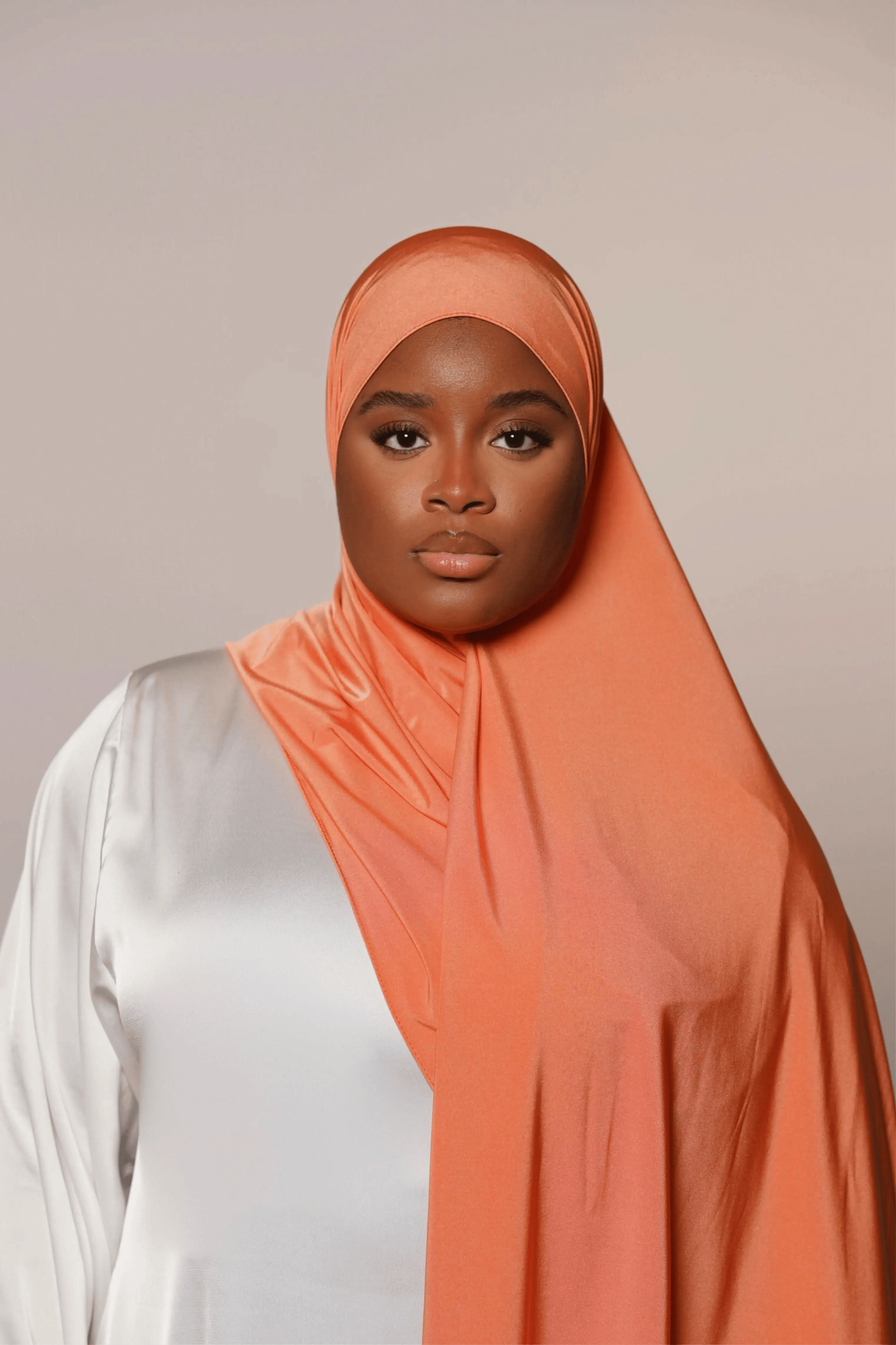 Satin premium jersey - light orange - Losyana.Shop