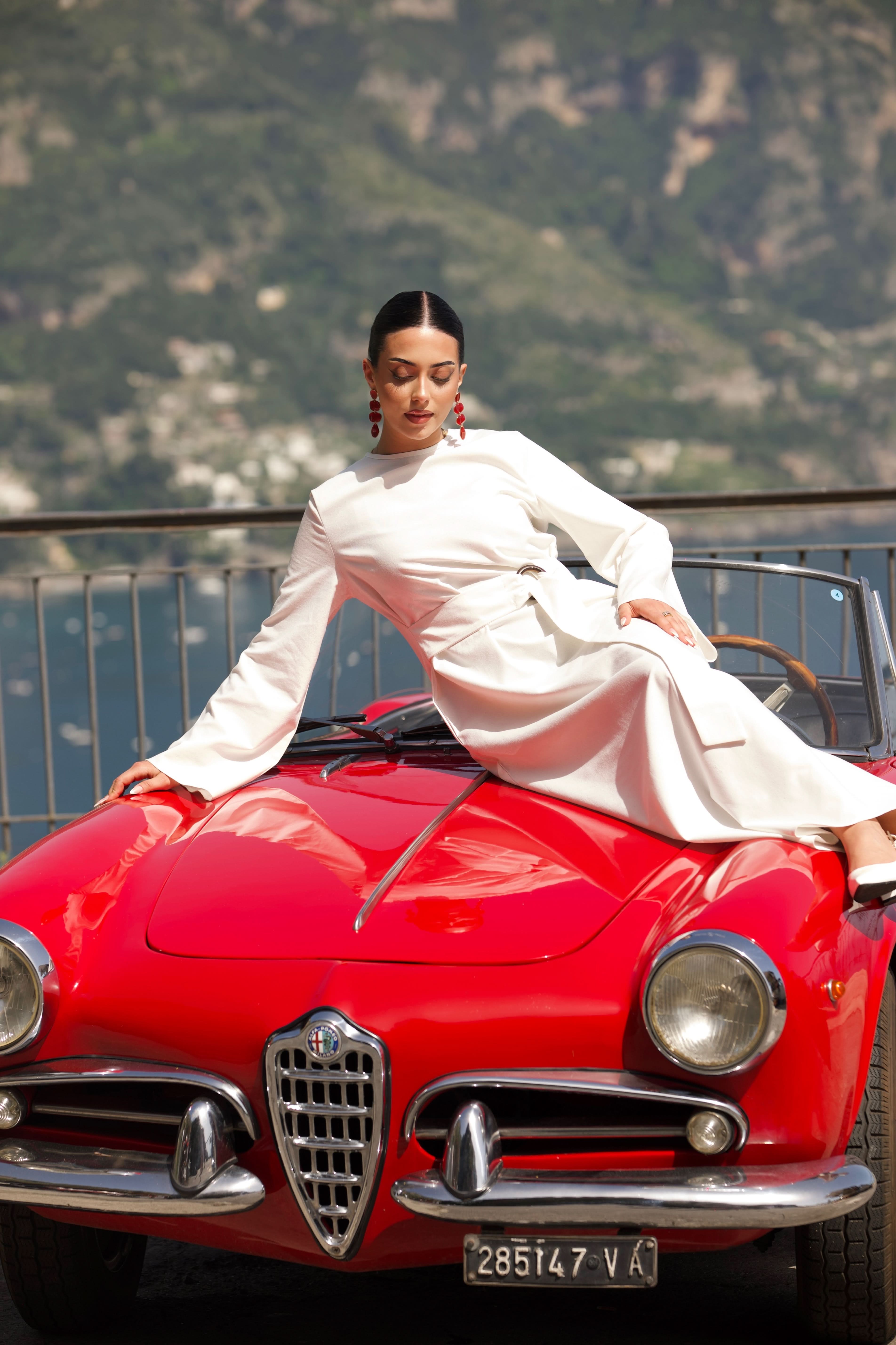 AMALFI LINEN DRESS - WHITE - Losyana.Shop