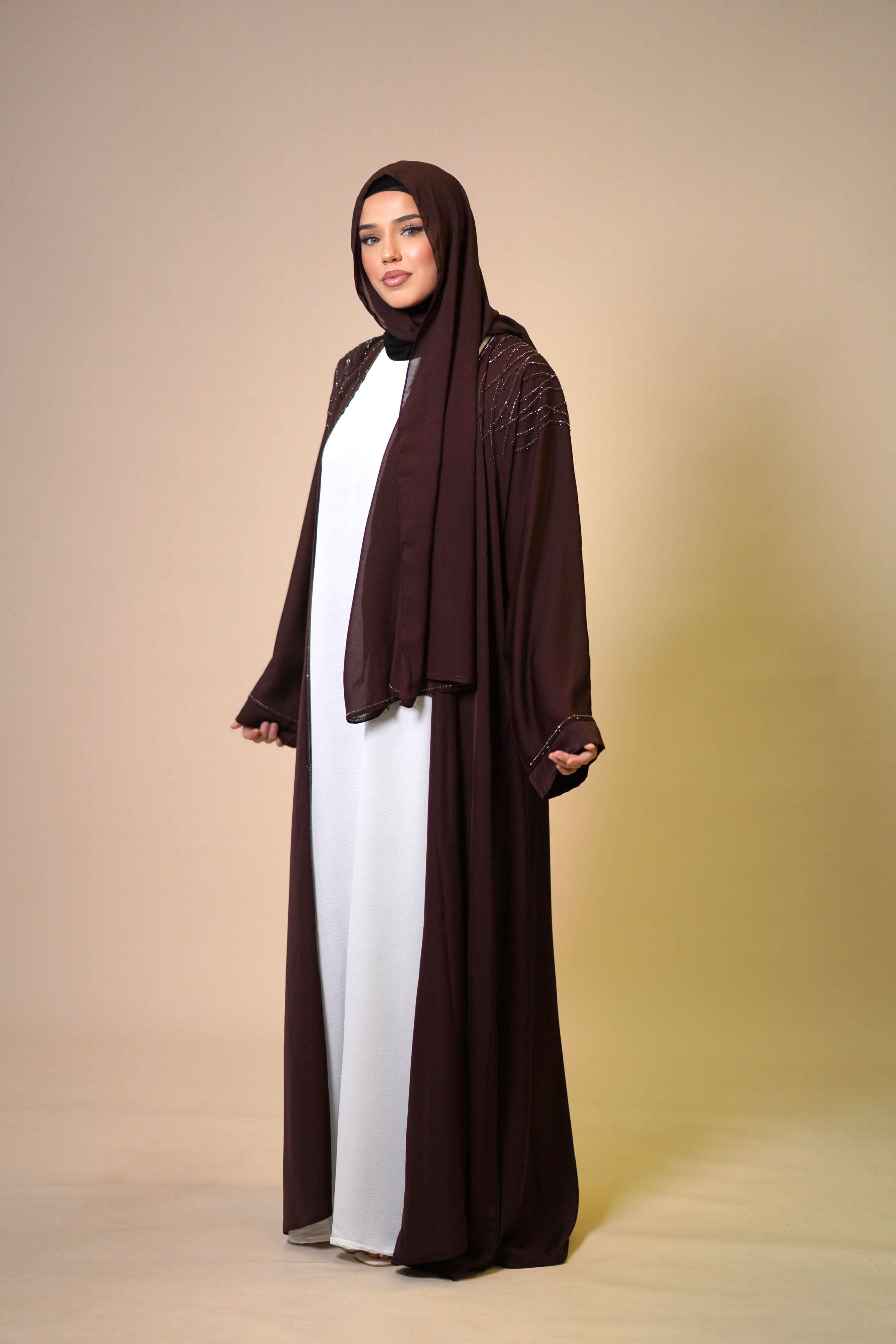 Outlet Emirate abaya - brown sugar - Losyana.Shop