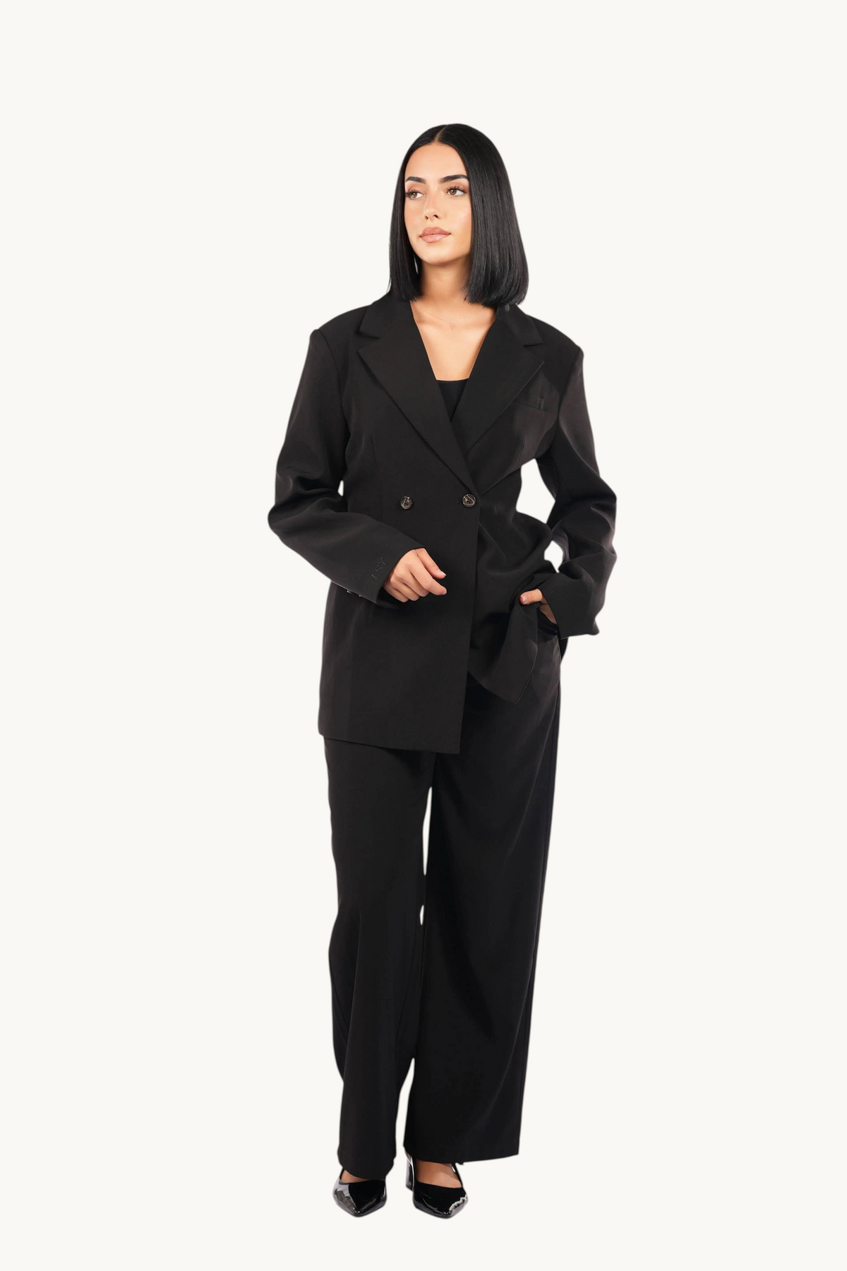 Schwarze Losyana.Palais Hose aus weichem Stoff, elegante Passform, modischer Stil, für Damen.