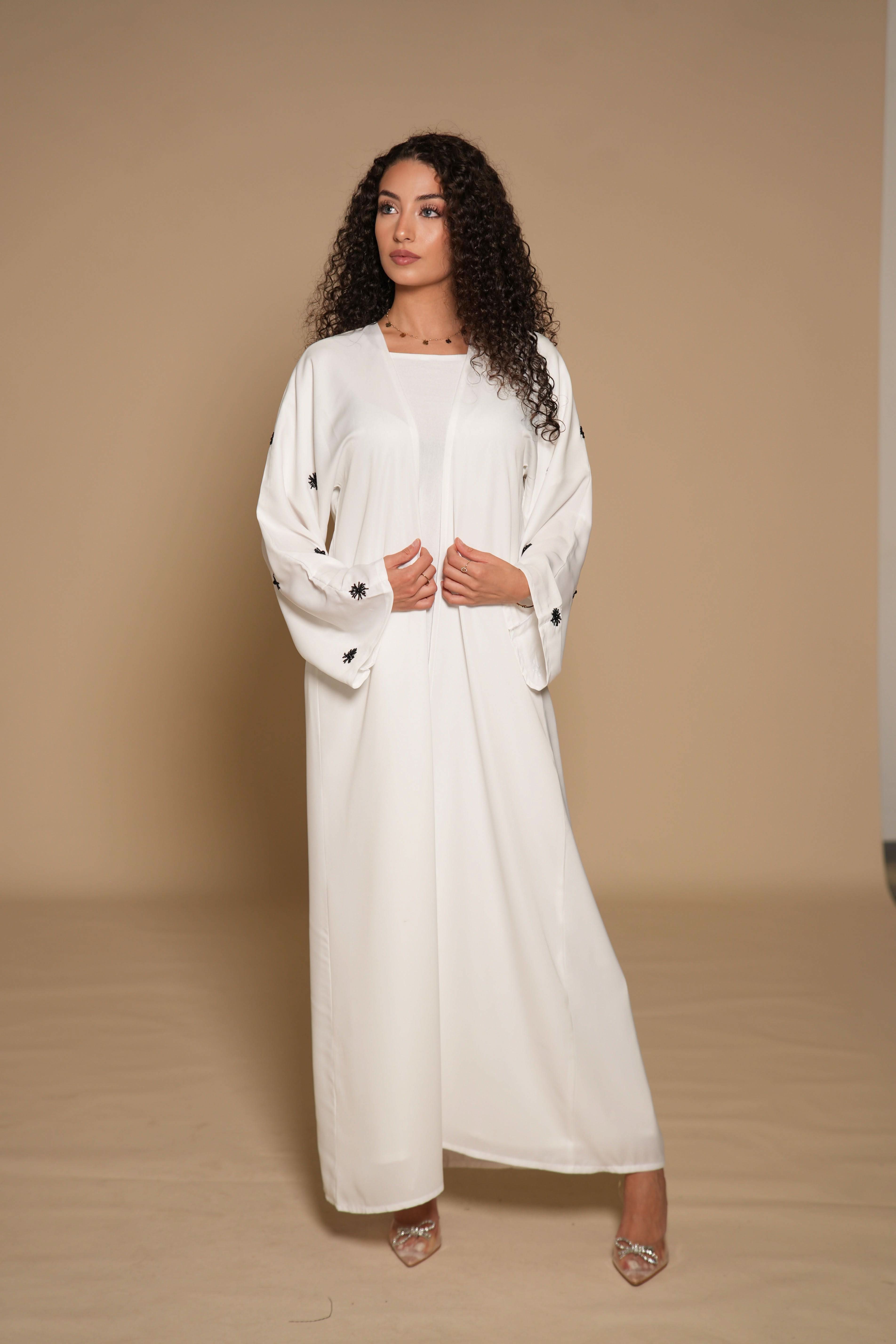 French Abaya - white - Losyana.Shop