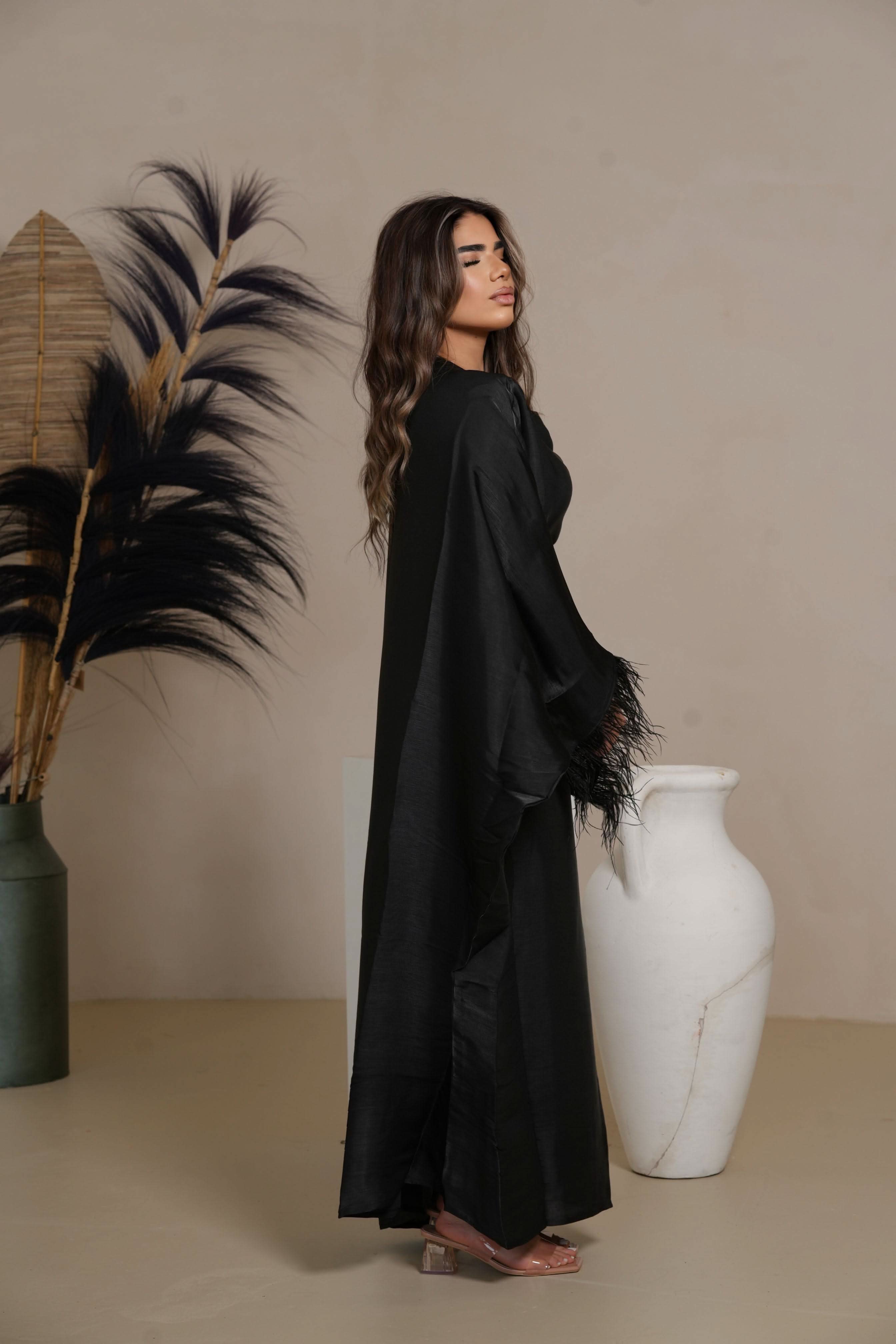 DXB Farasha Abaya - black - Losyana.Shop