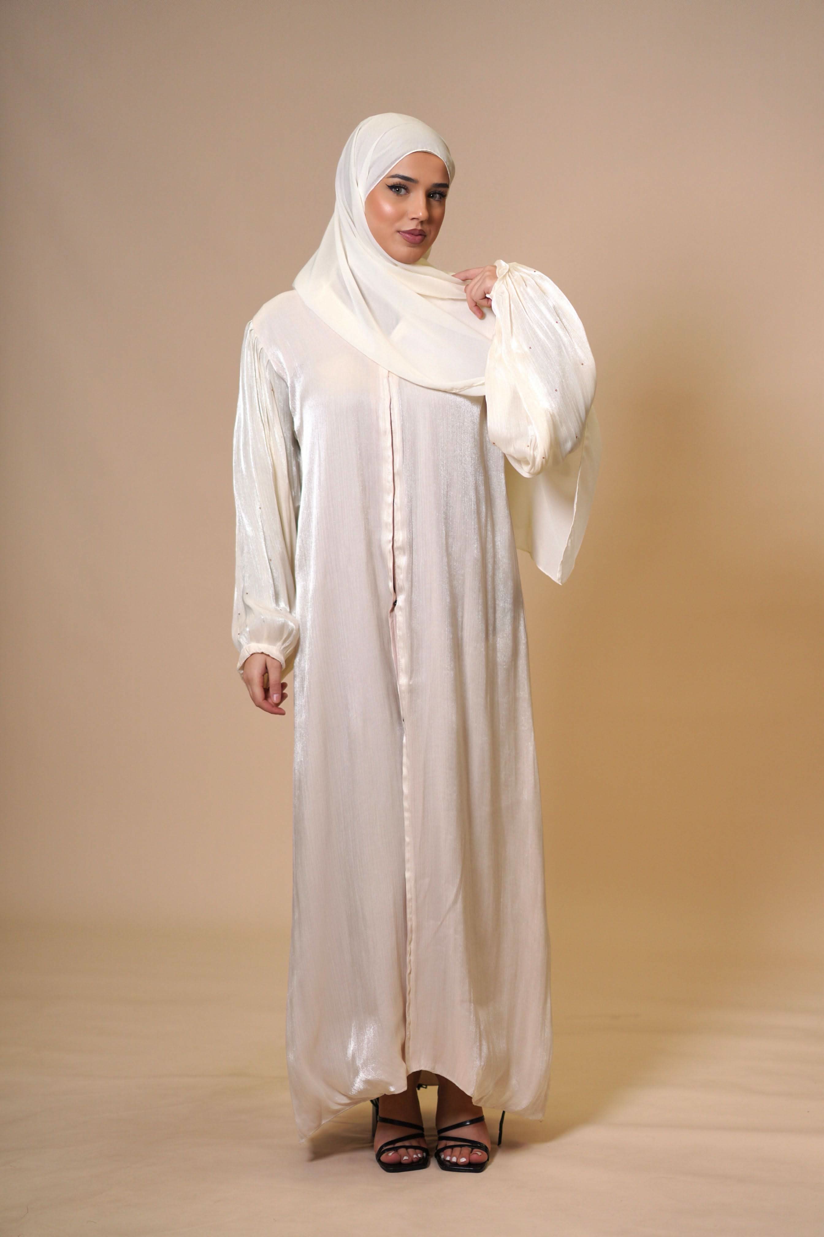 Emirate abaya - cream white - Losyana.Shop