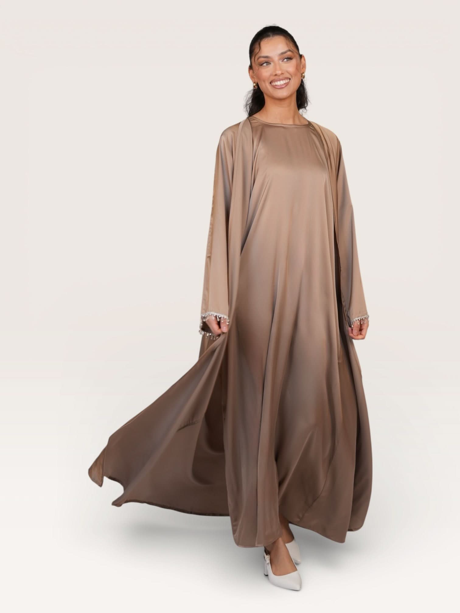 zara abaya - beige - Losyana.Shop
