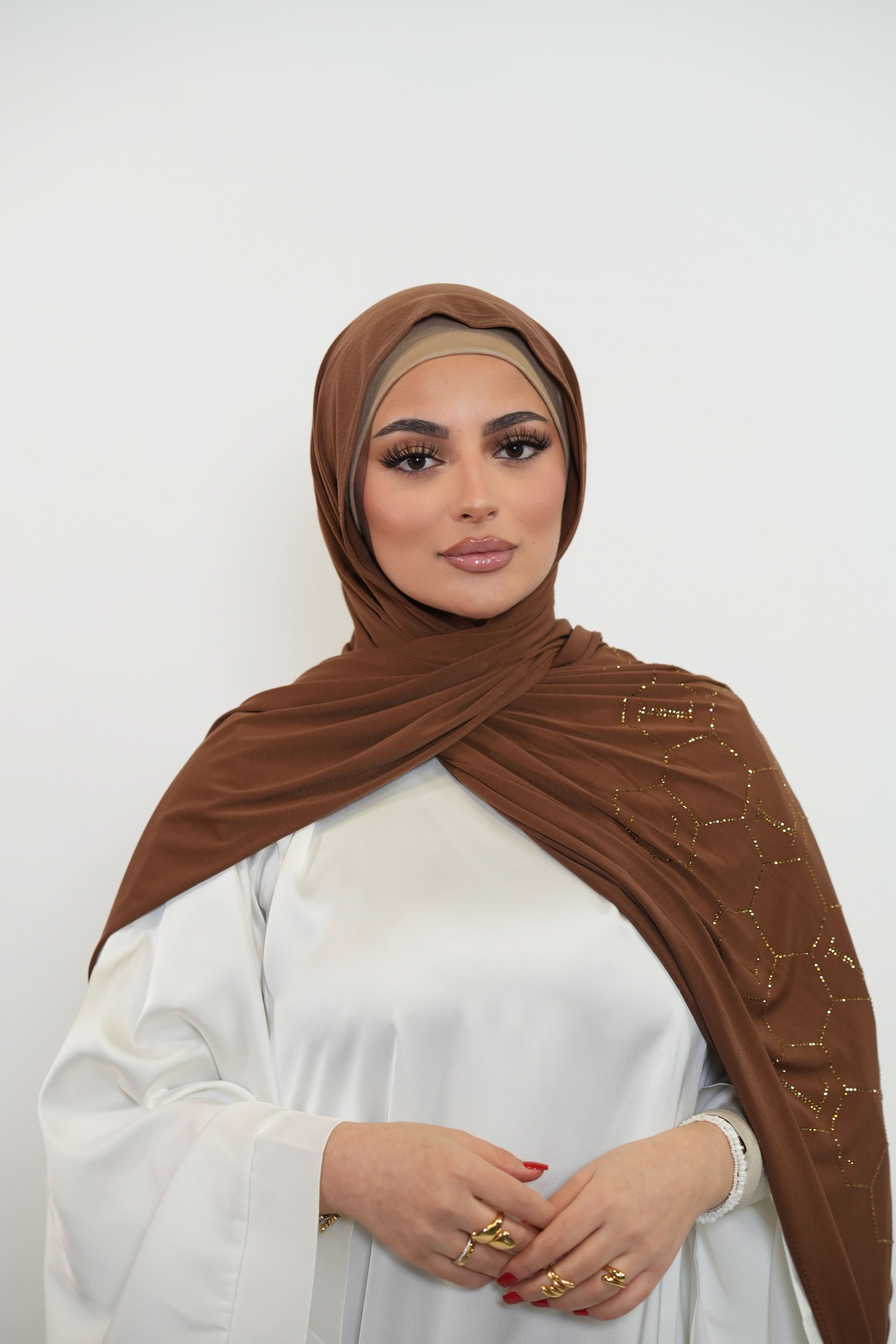 Premium Jersey Strass “L” - rusty brown - Losyana.Shop