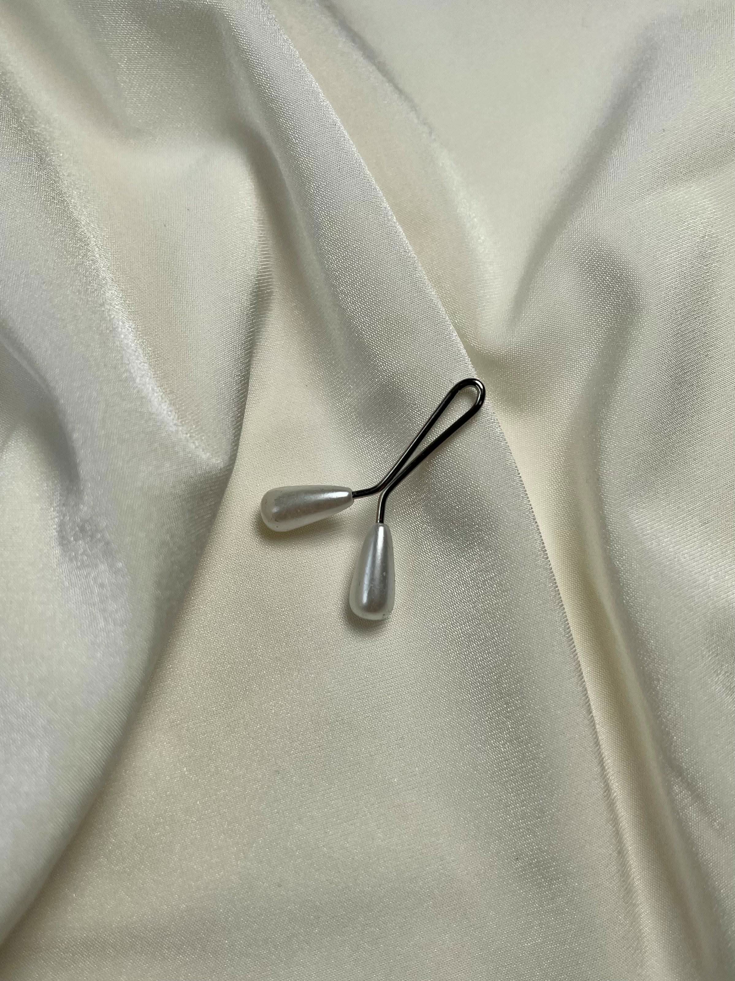 Hijab clip - white pearl - Losyana.Shop