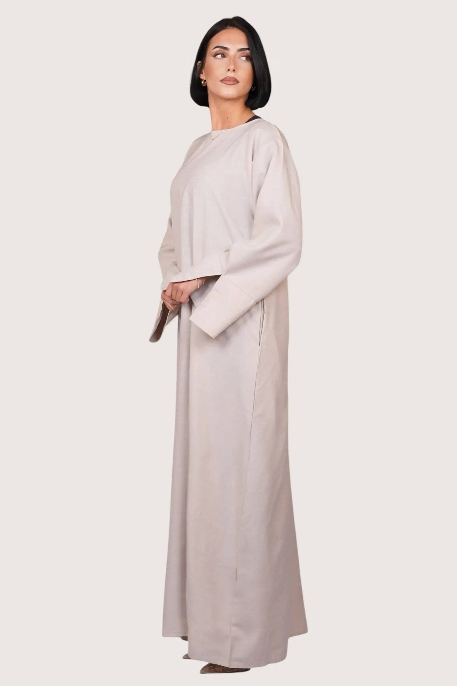 Linen Abaya - light beige Losyana.Shop